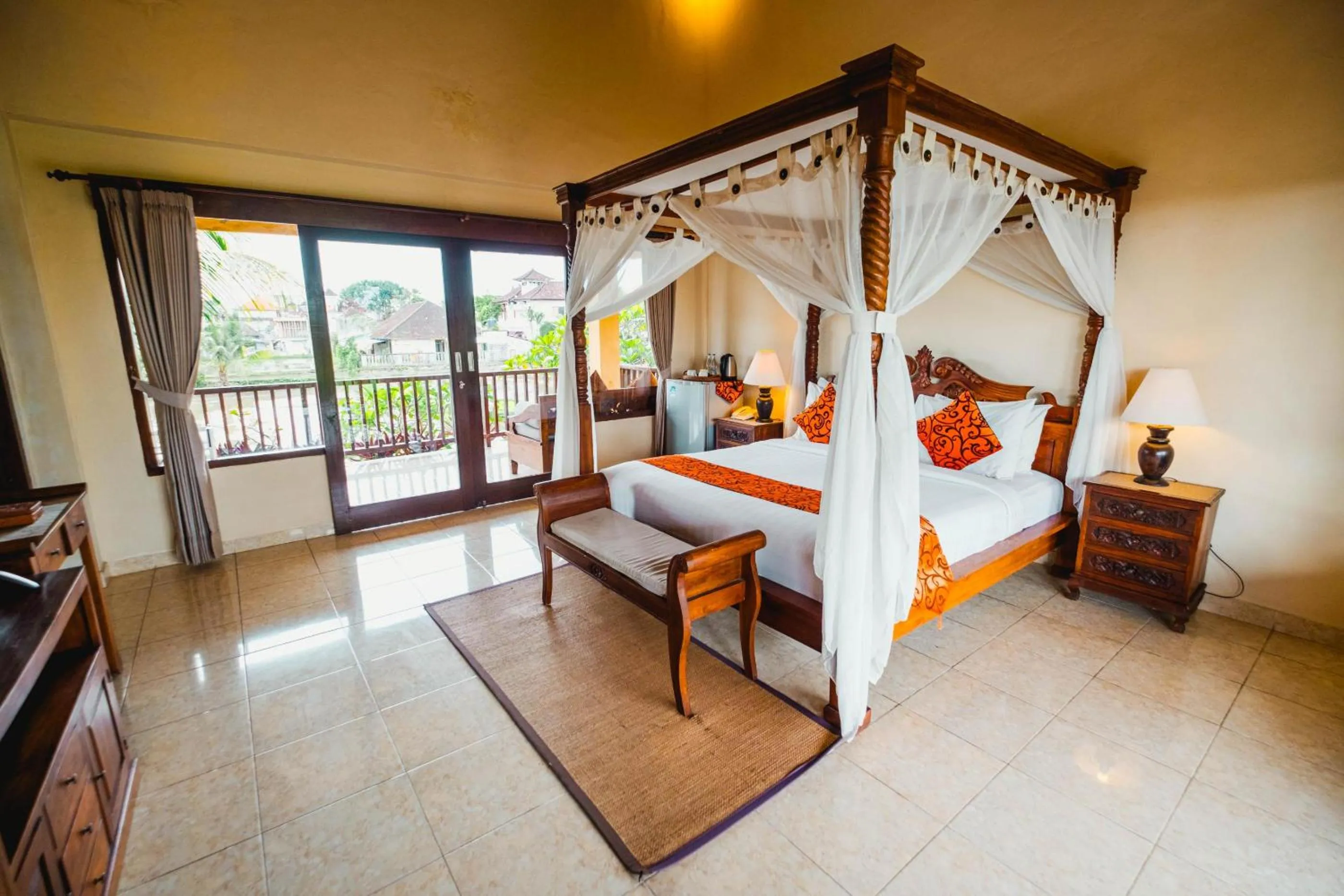 Patio, Bed in Sri Aksata Ubud Resort