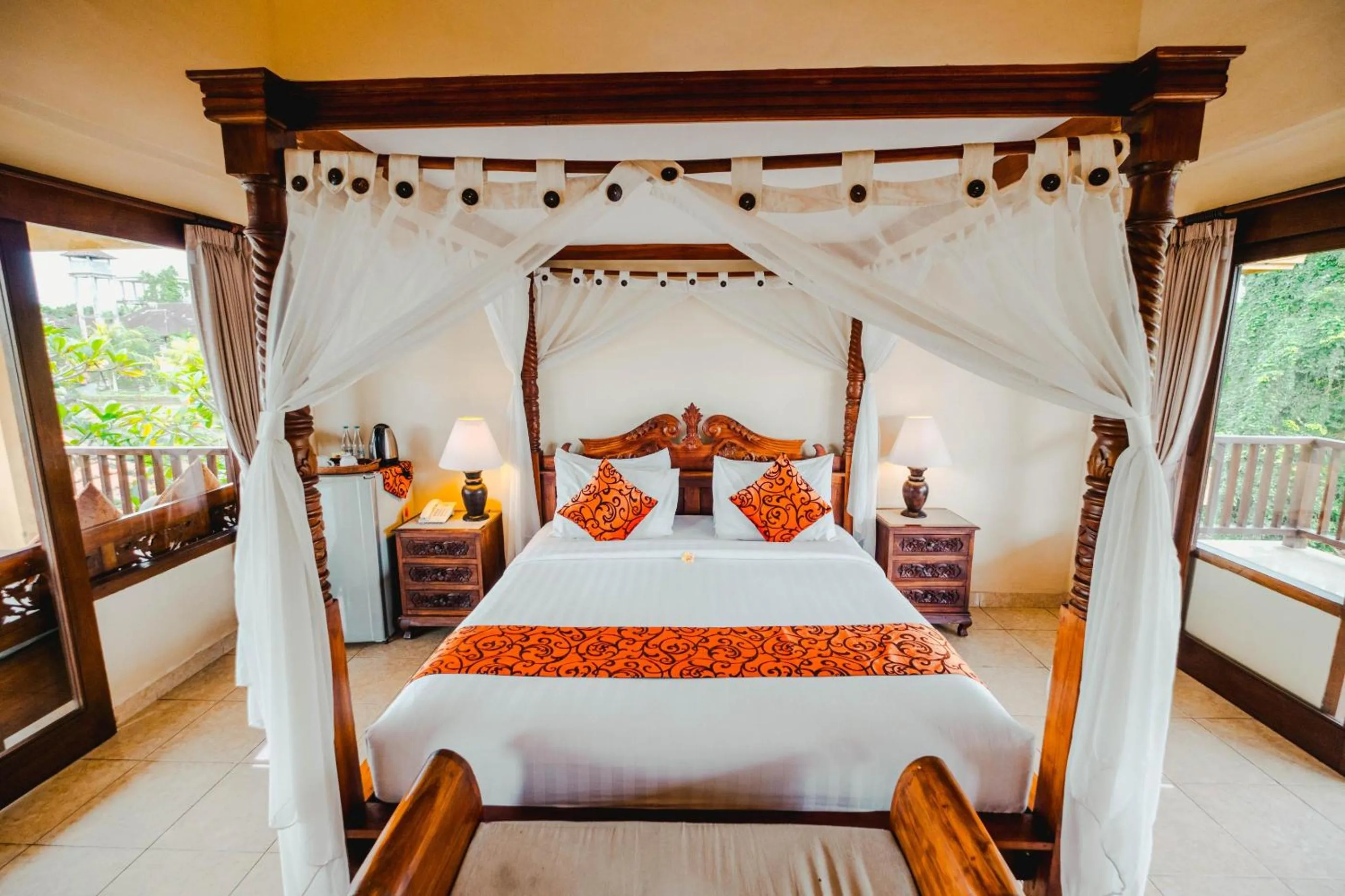 Bed in Sri Aksata Ubud Resort