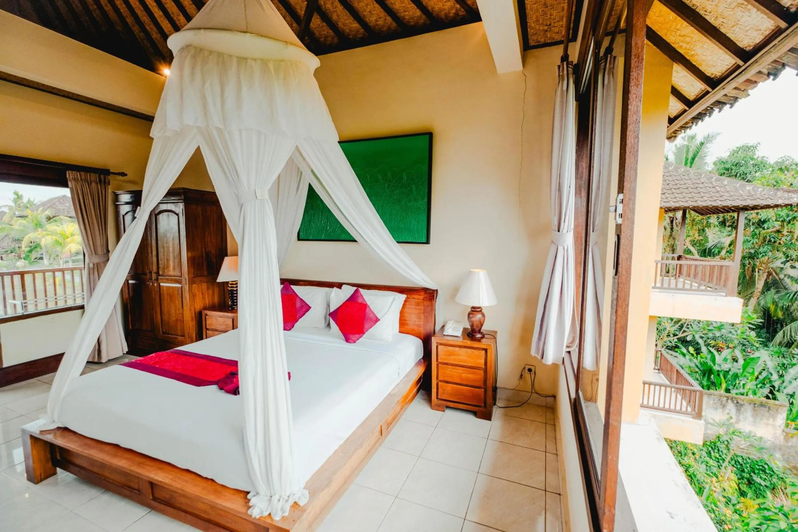 Patio, Bed in Sri Aksata Ubud Resort