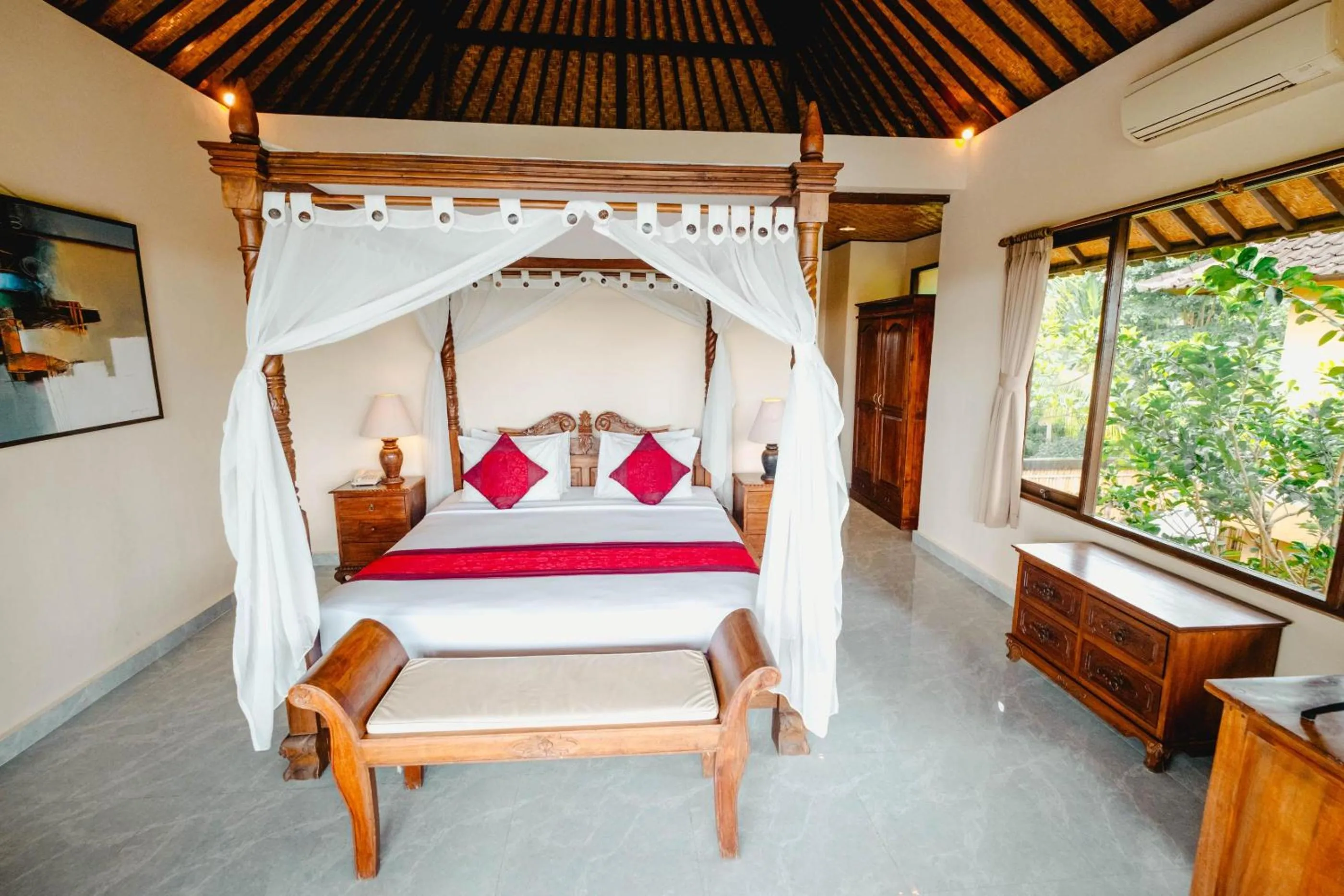 Patio, Bed in Sri Aksata Ubud Resort