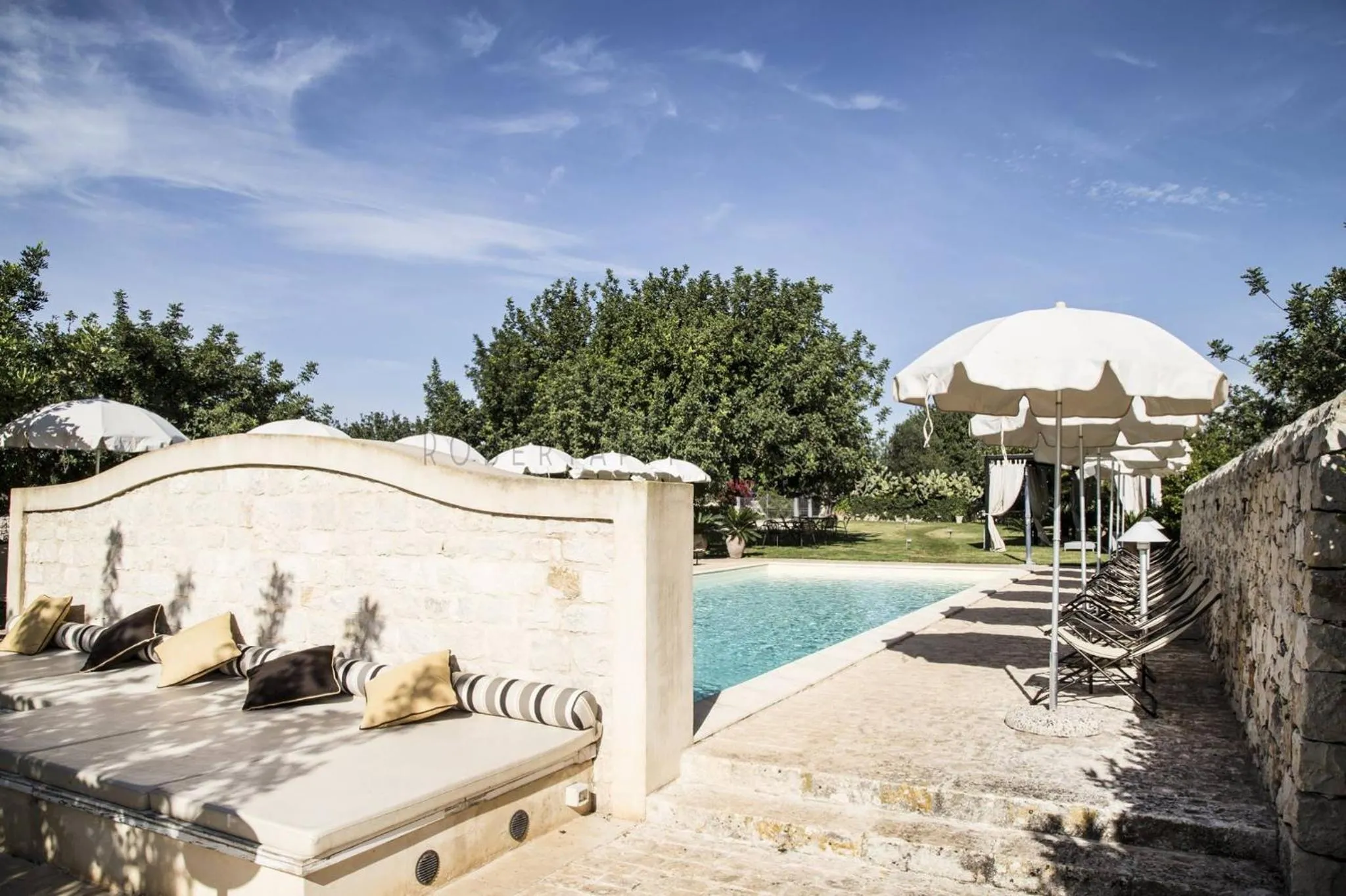 Pool view in Masseria Cianciò