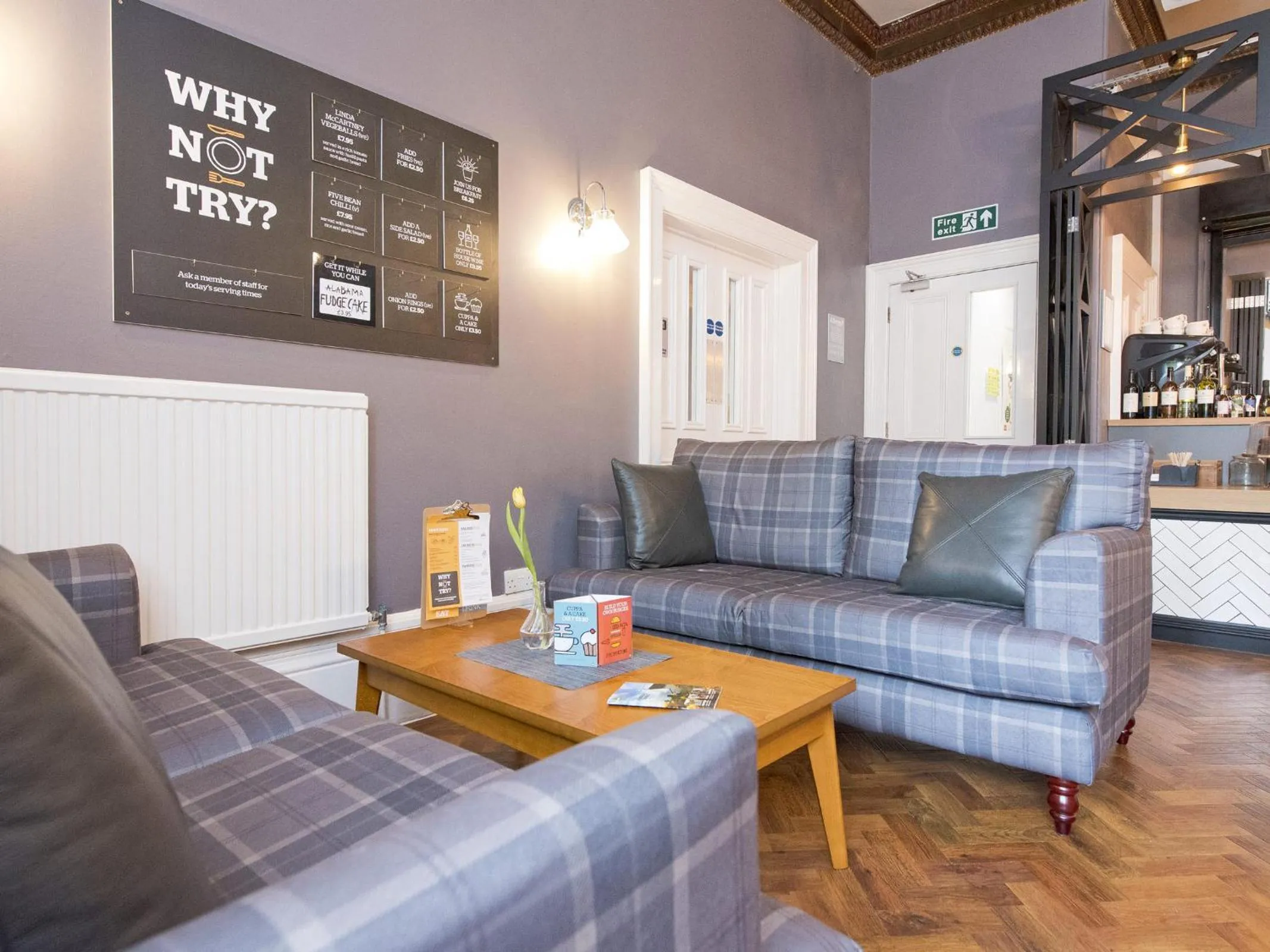 Seating area in YHA Bath