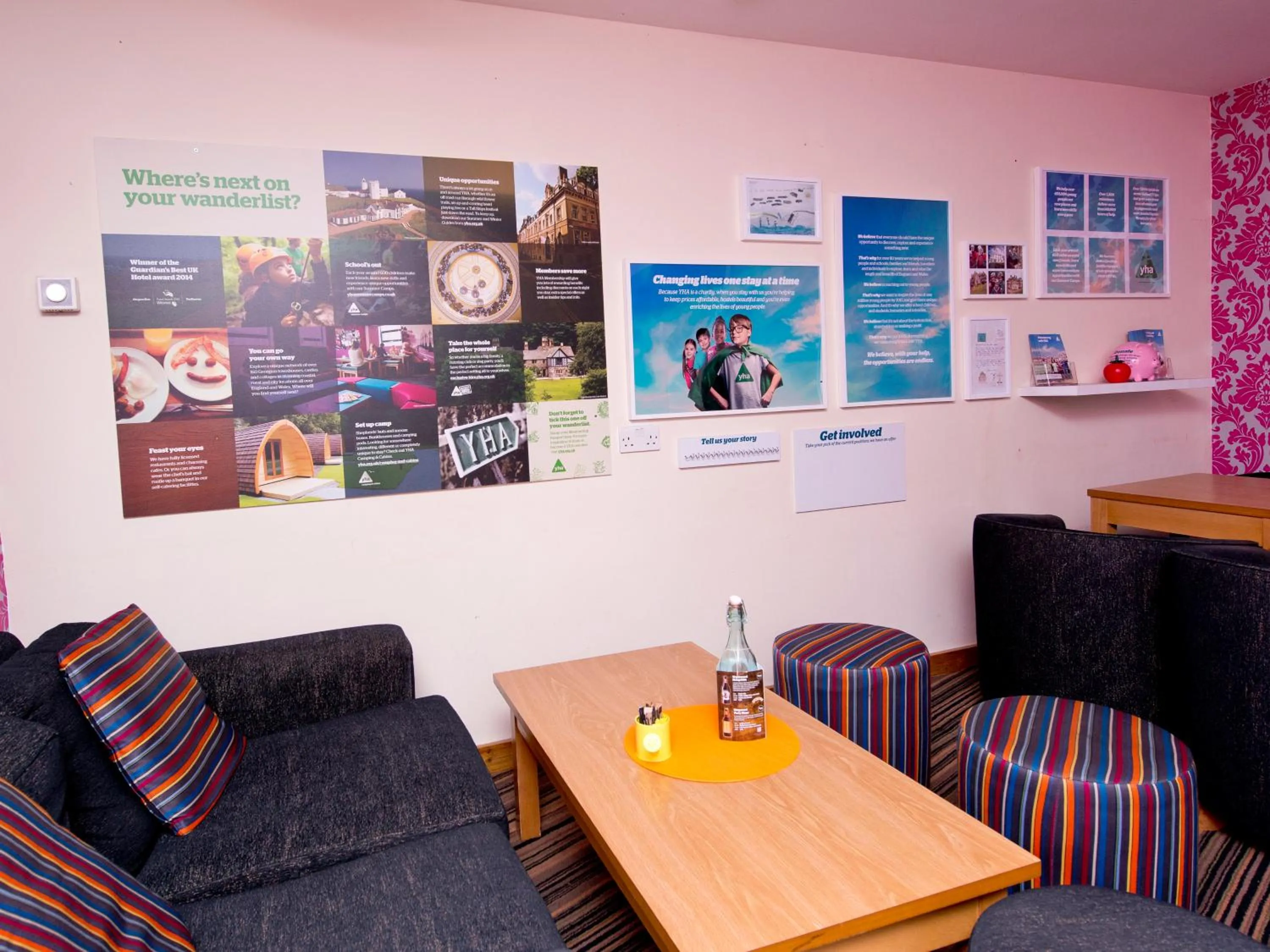 Seating area in YHA London Lee Valley