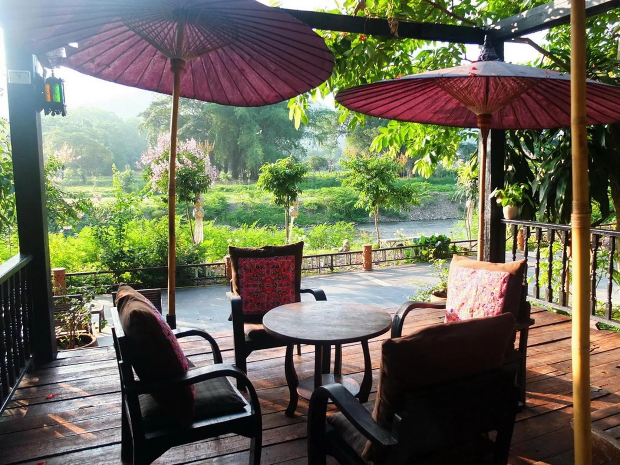 Balcony/Terrace in Baantawan Guesthouse Pai
