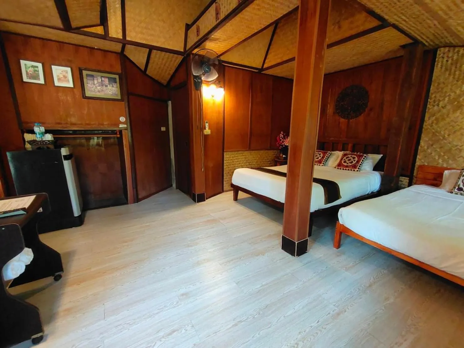 Bed in Baantawan Guesthouse Pai