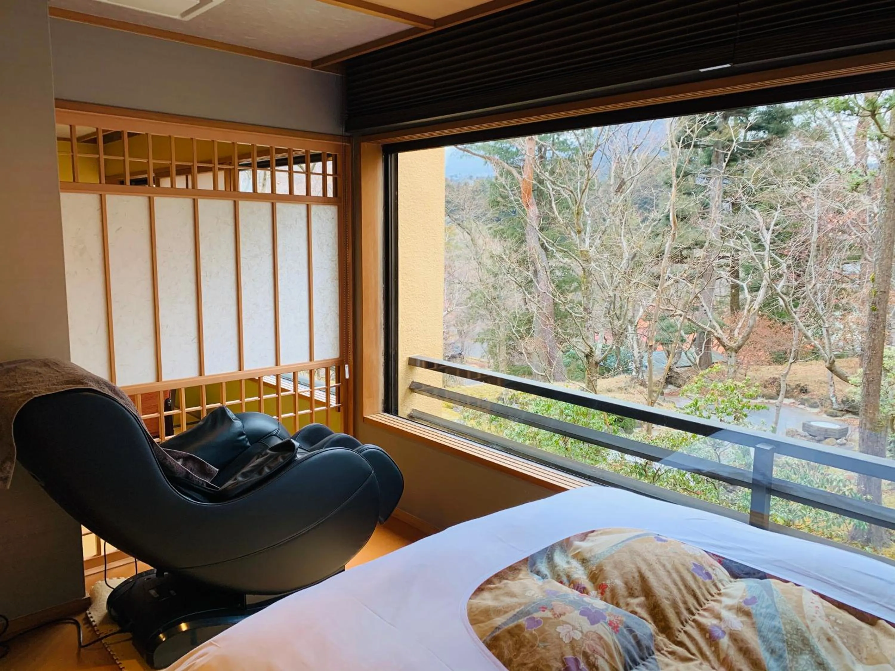 View (from property/room), Bed in Nikko Hoshino Yado