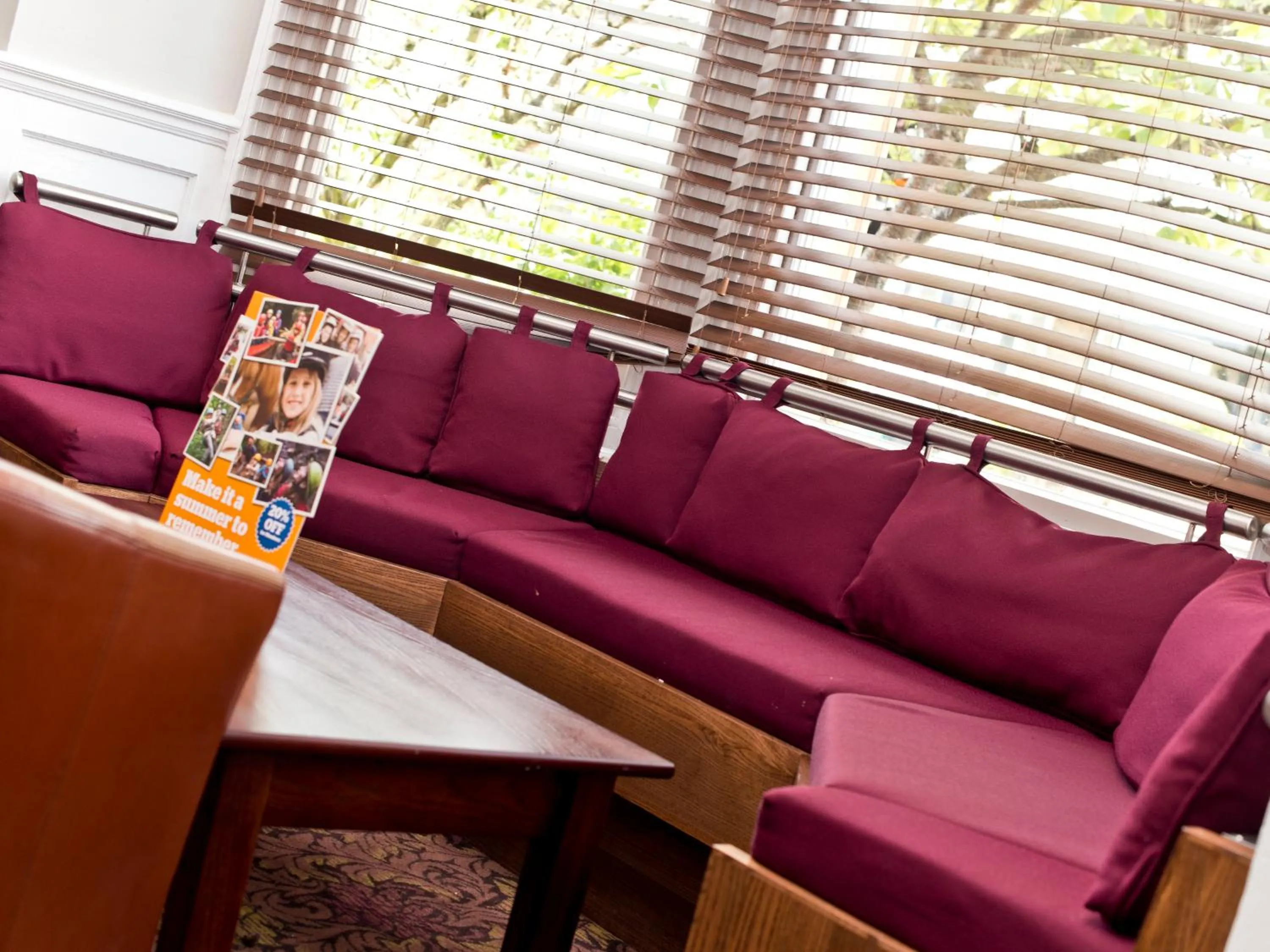 Seating area in YHA Cambridge