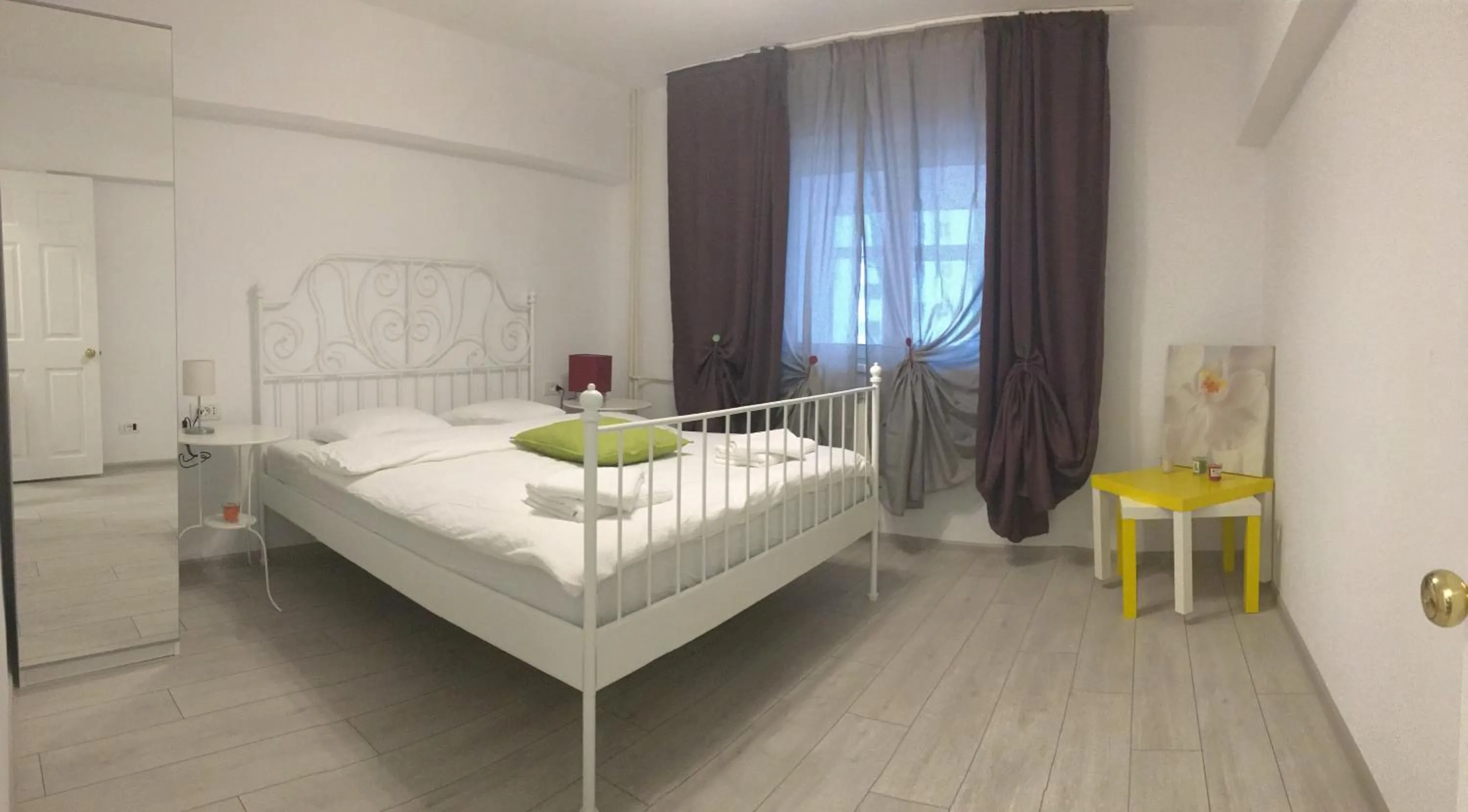 Bedroom, Bed in Green Apartment 4-26 Mircea Voda