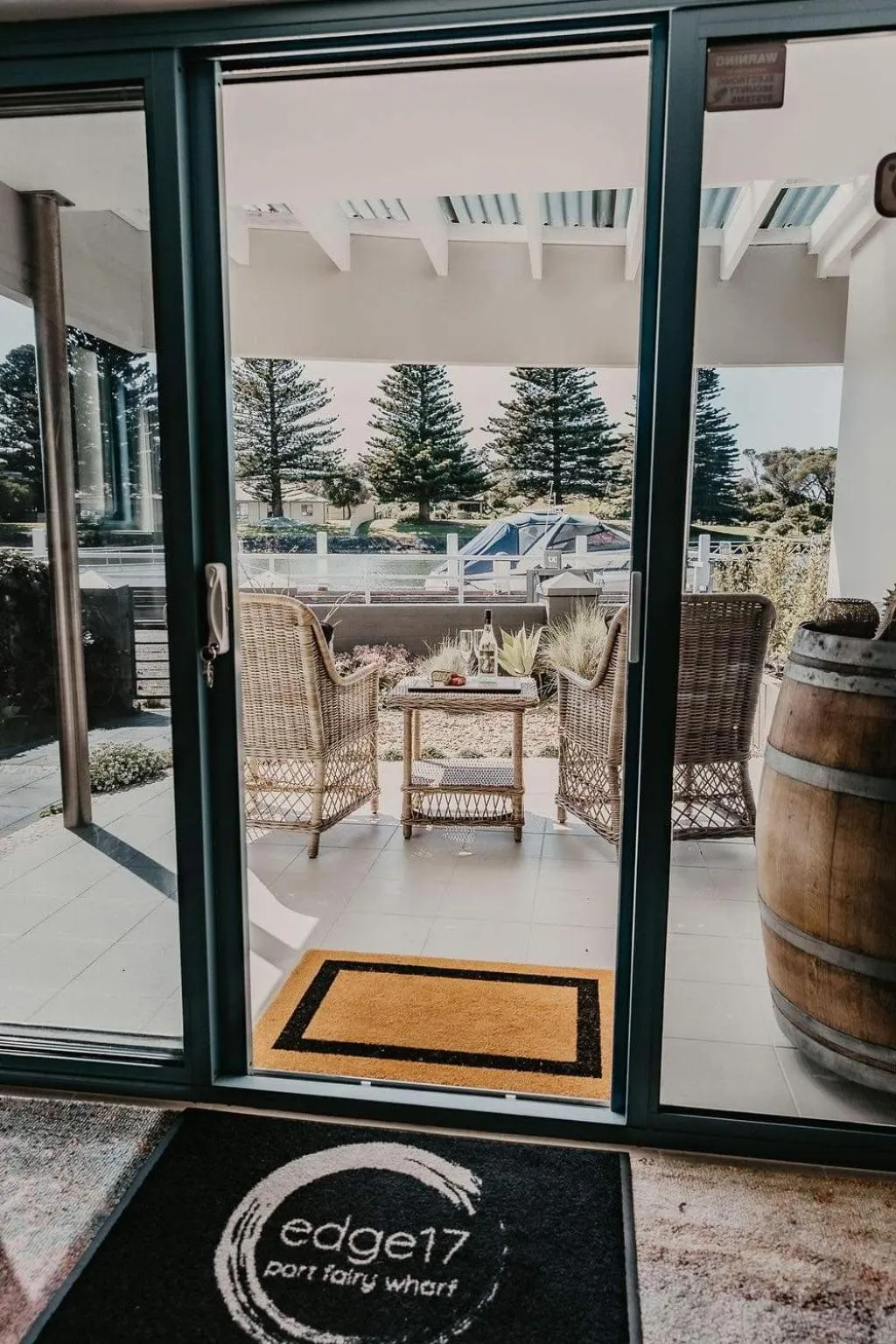 Patio in Edge17 Waterfront Apartment, plus Cottage with Garden View - Port Fairy