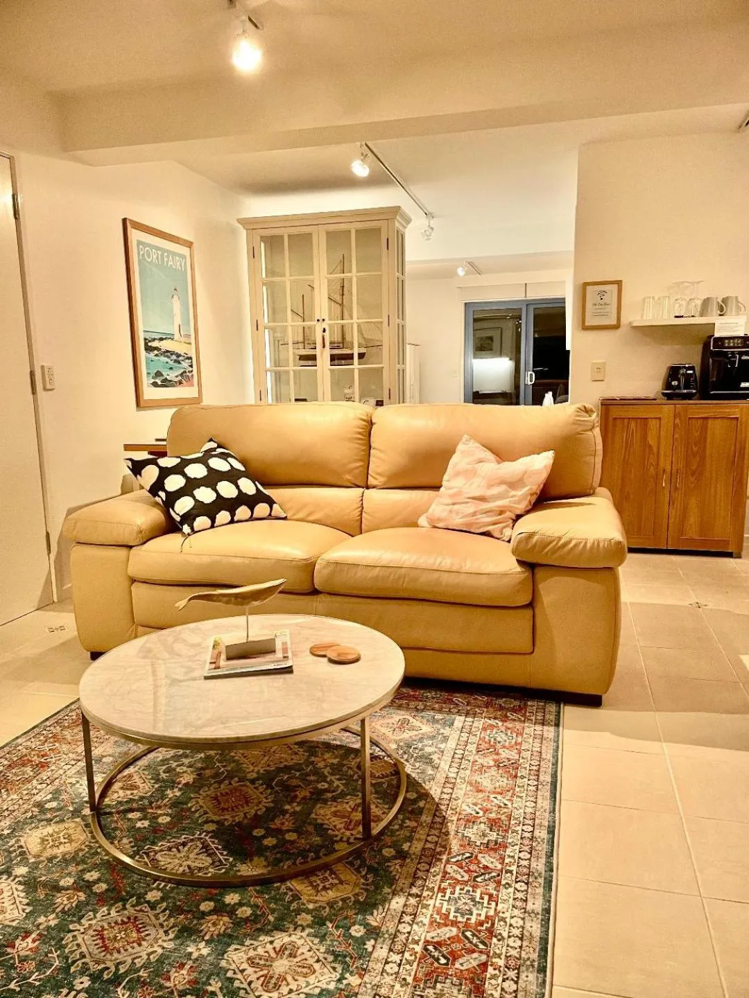 Living room in Edge17 Waterfront Apartment, plus Cottage with Garden View - Port Fairy