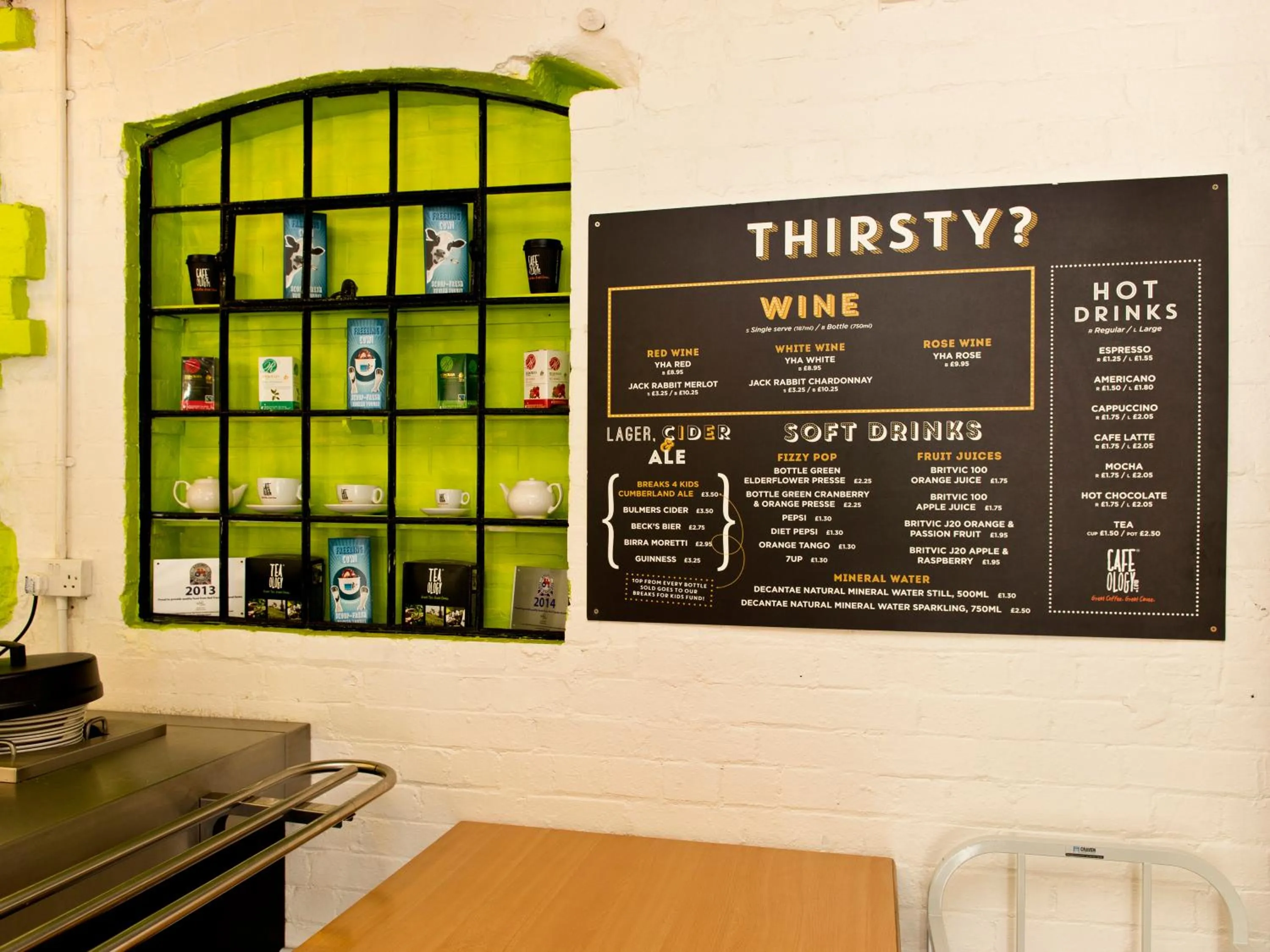 Food and drinks in YHA Ironbridge Coalport