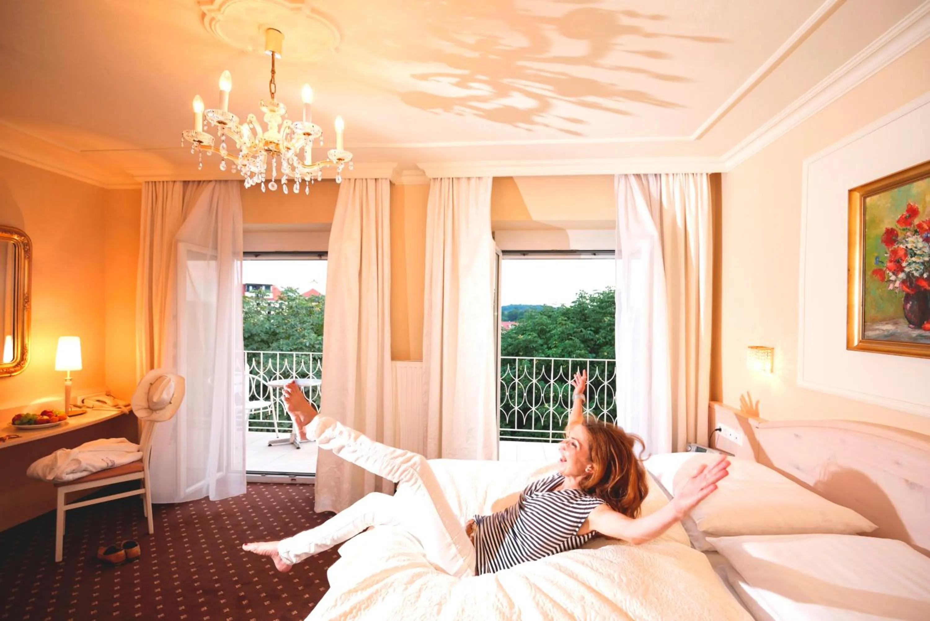 Balcony/Terrace, Bed in Hotel Stenitzer