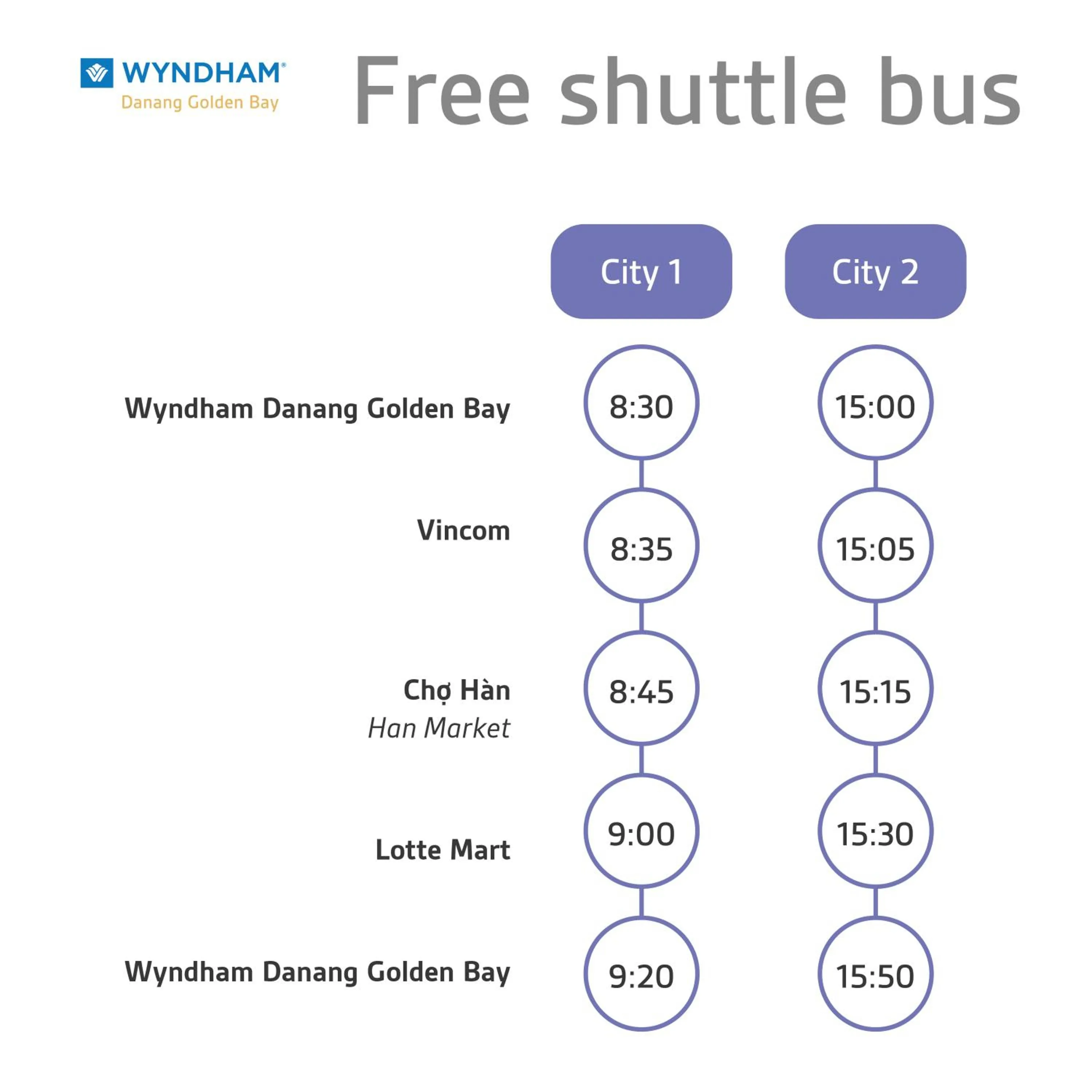shuttle in Wyndham Danang Golden Bay - Free Shuttle Bus to Beach