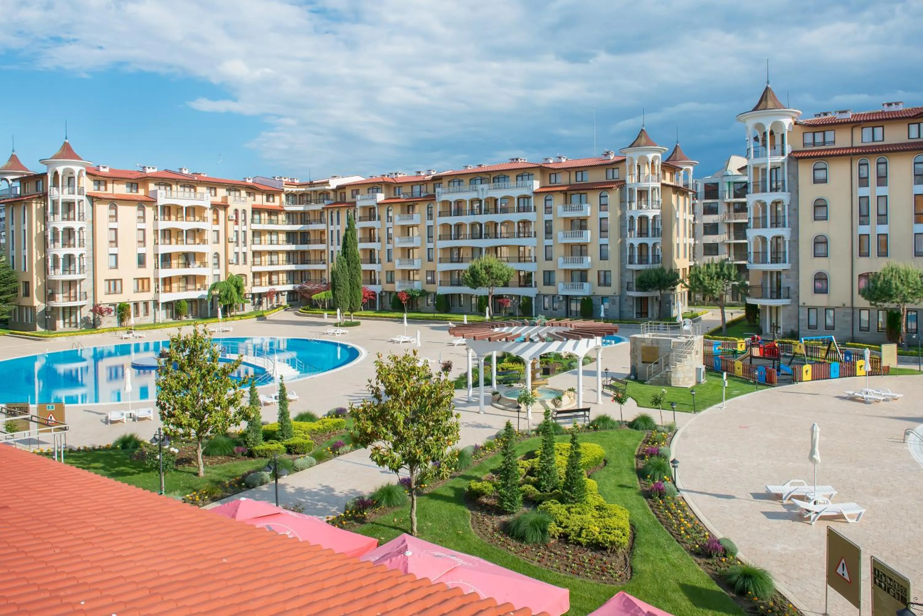 Pool view in Royal Sun Apartments