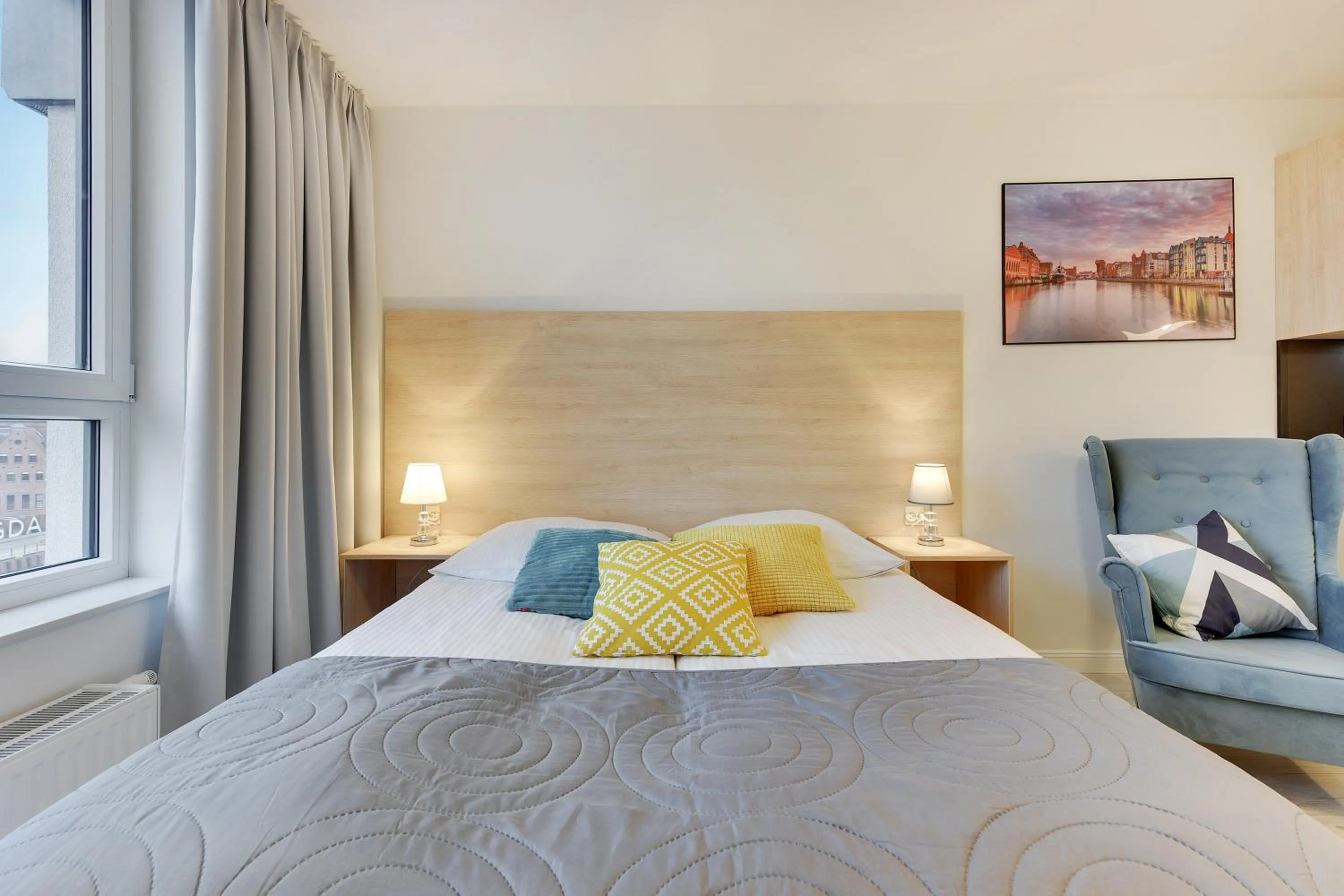 Bed in Chrobry Apartamenty Gdańsk Grodzka 10