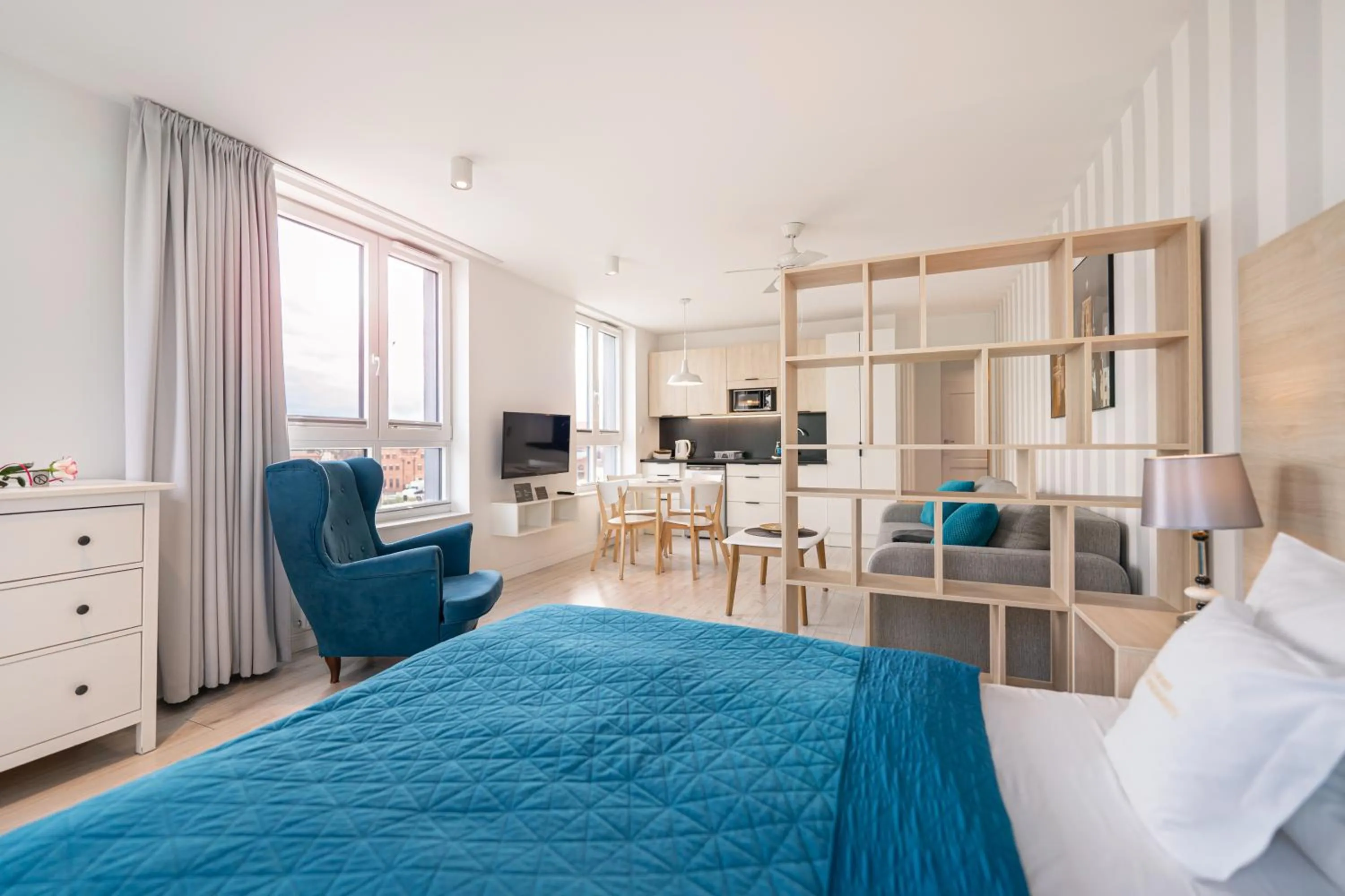 Bed in Chrobry Apartamenty Gdańsk Grodzka 10