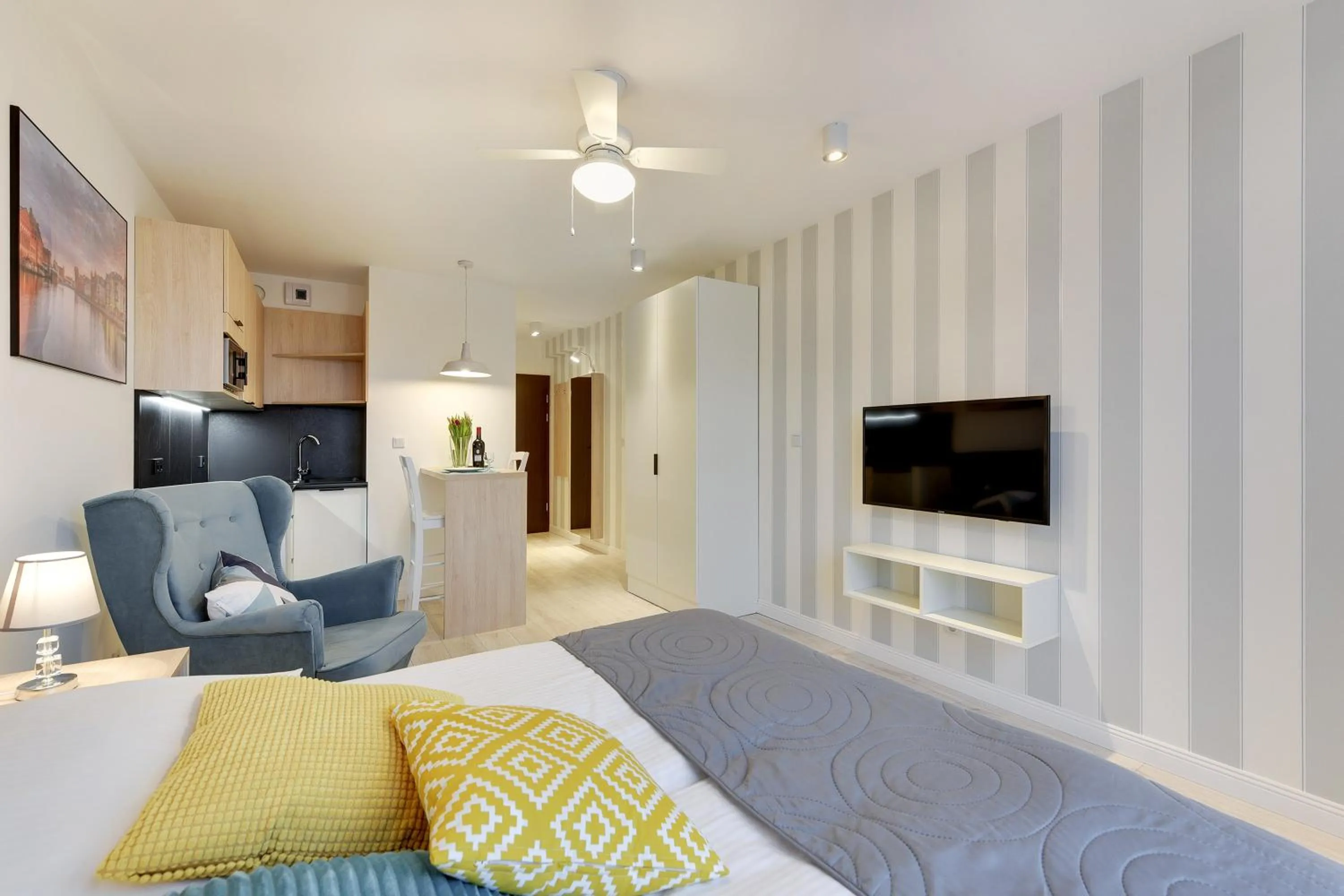 Bed in Chrobry Apartamenty Gdańsk Grodzka 10