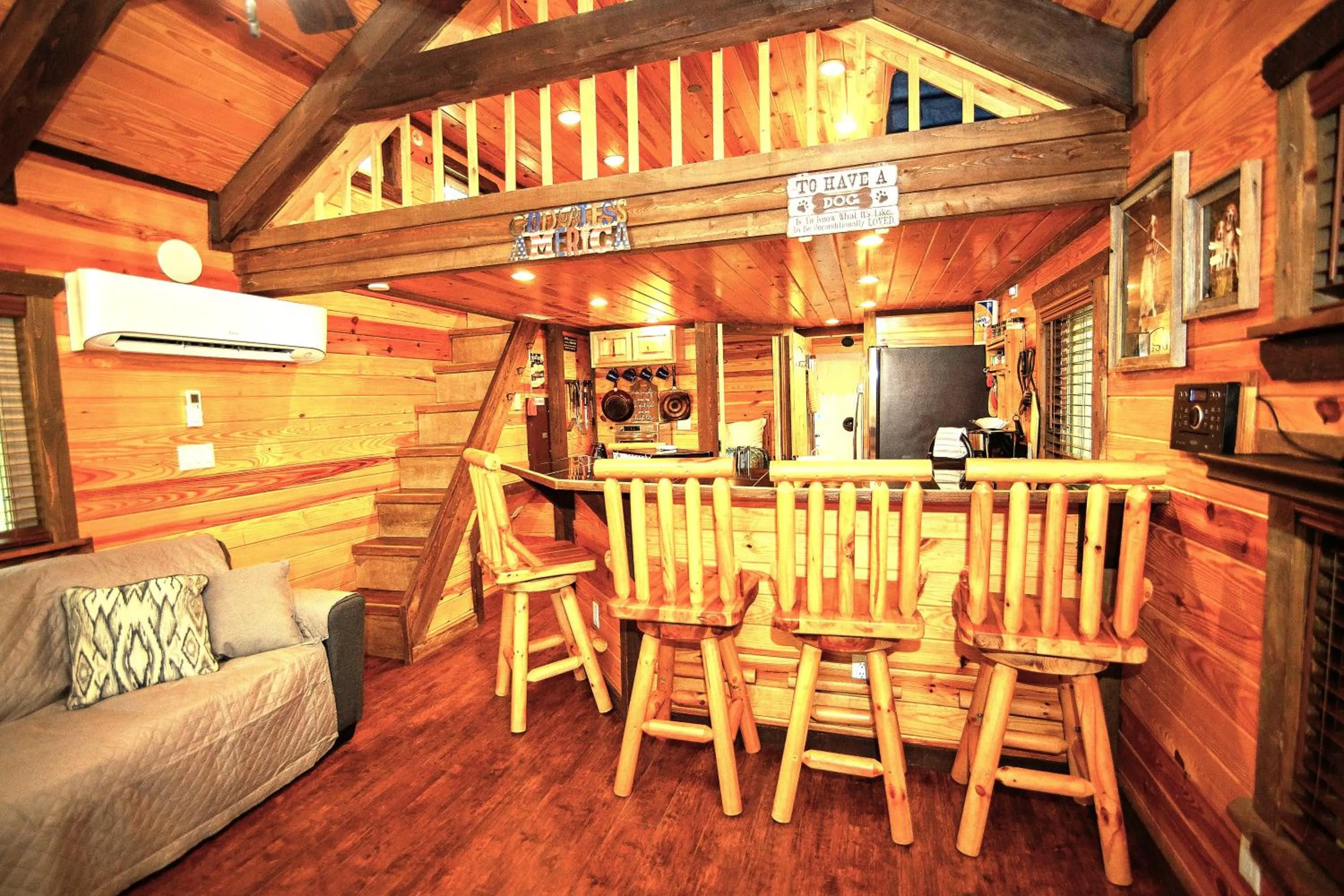 Dining area in The Codex - Parker Creek Bend Cabins