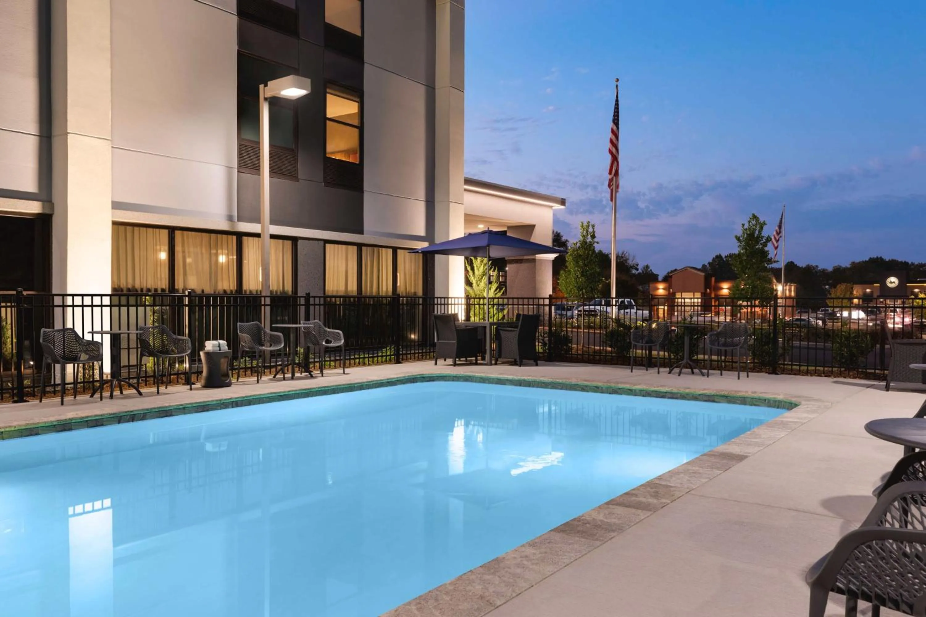 Pool view in Hampton Inn Starkville
