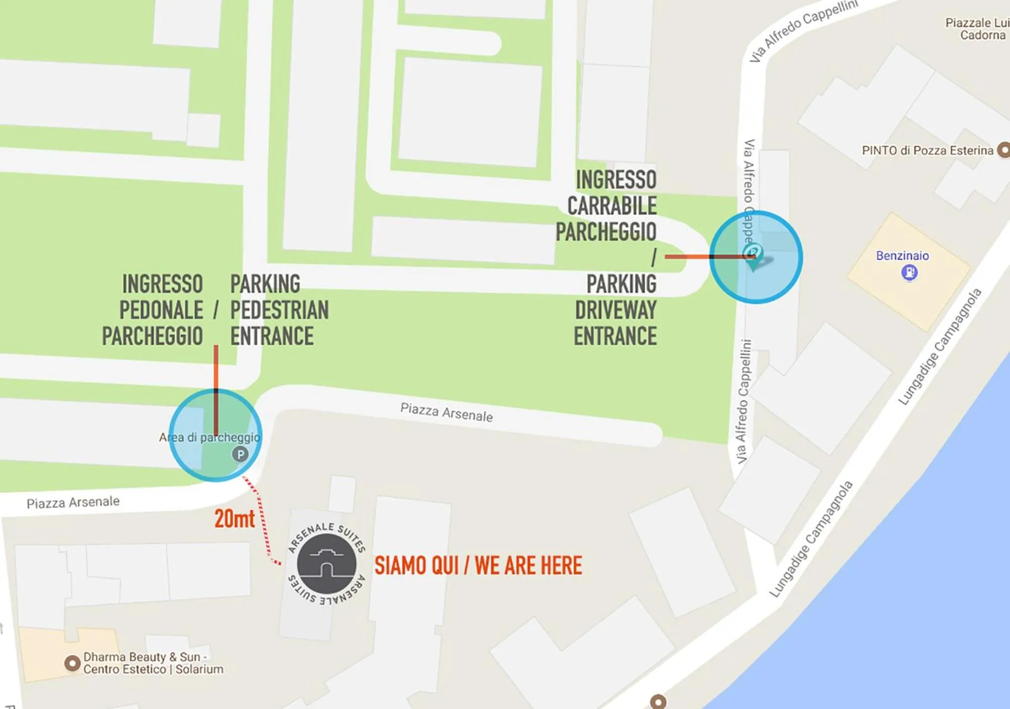 Text overlay in Arsenale Suites