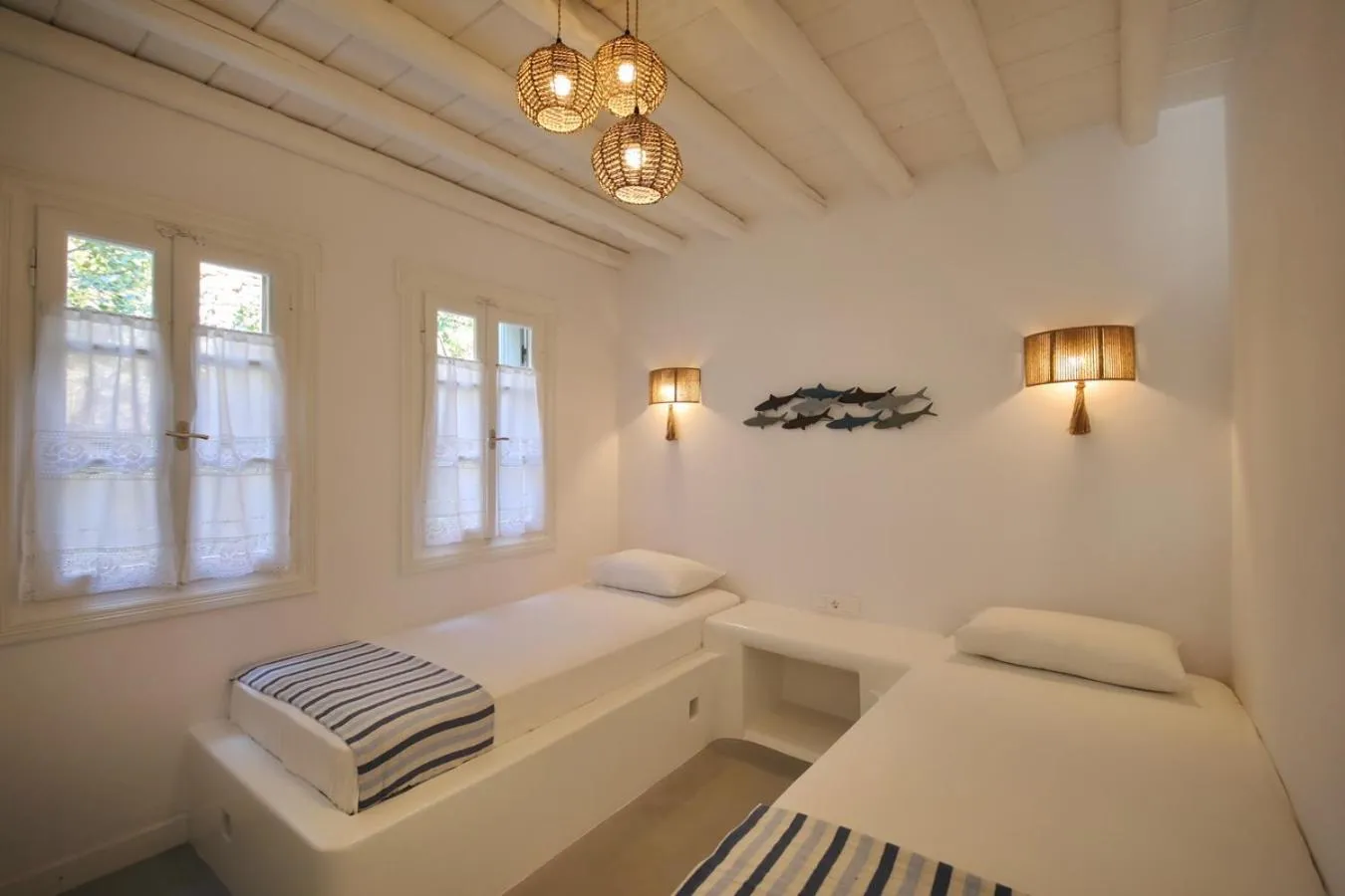 Bed in Evlalia Studios & Villas