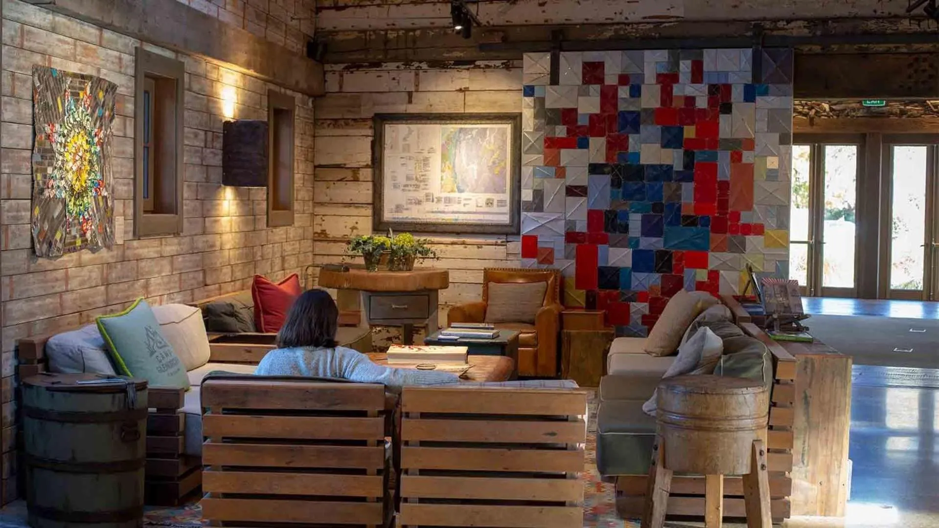 Living room in Headwaters Glenorchy Eco Lodge