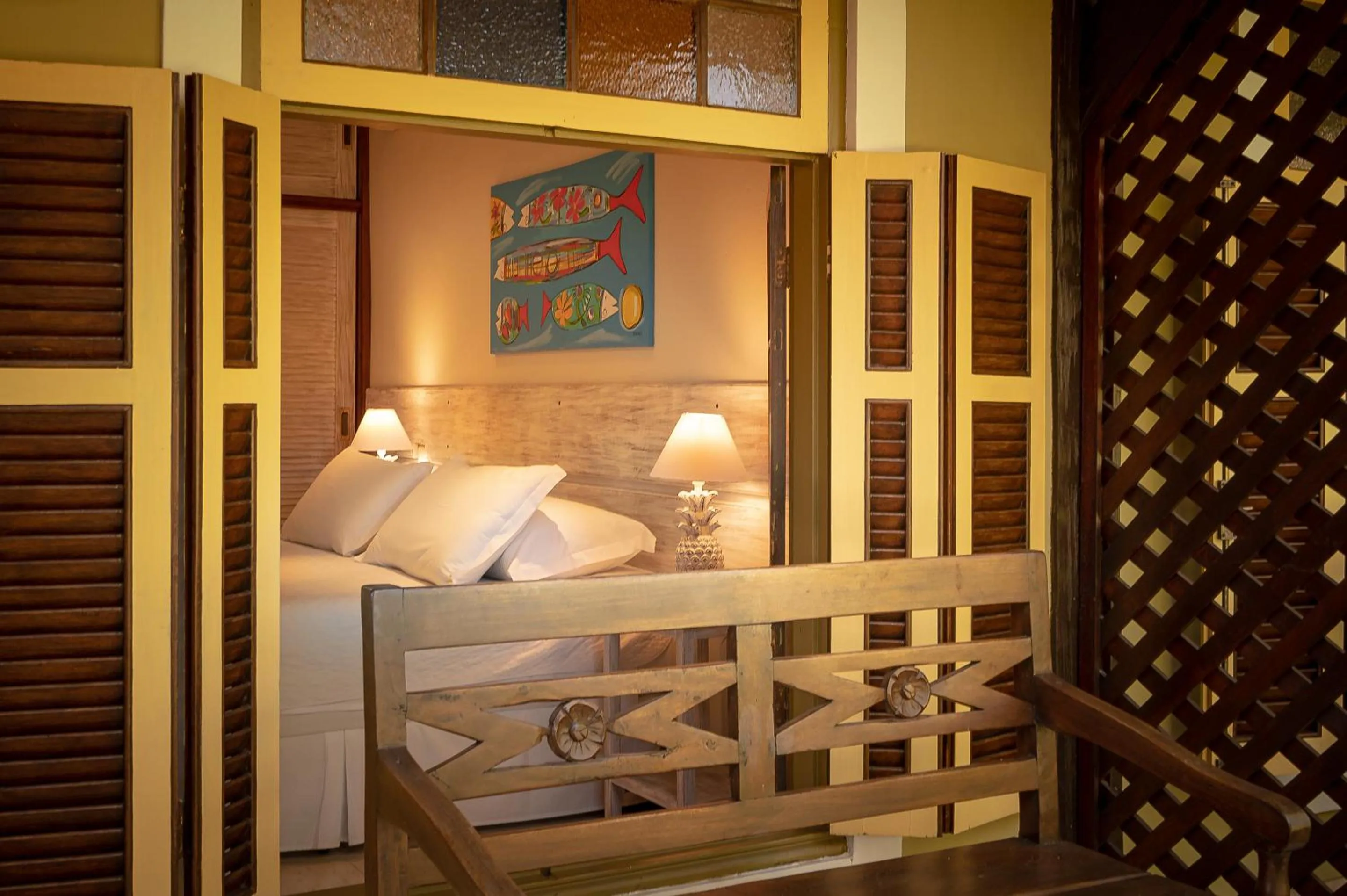 Decorative detail, Bed in Porto Pacuíba Hotel