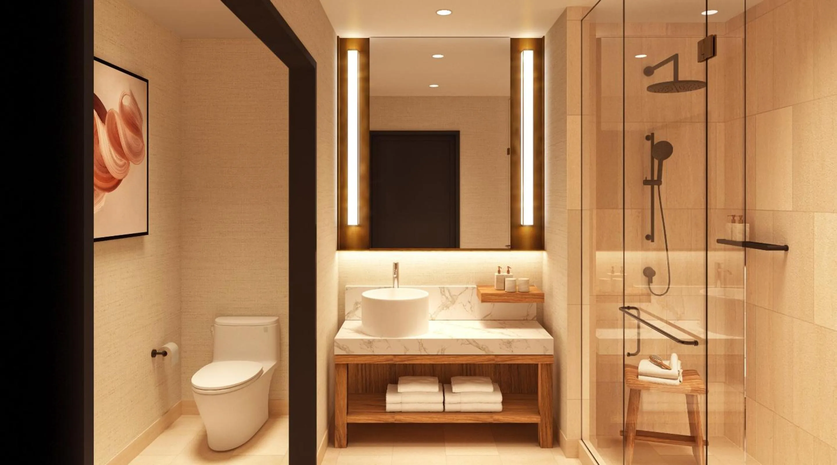 Bathroom in Caesars New Orleans, A Caesars Destination