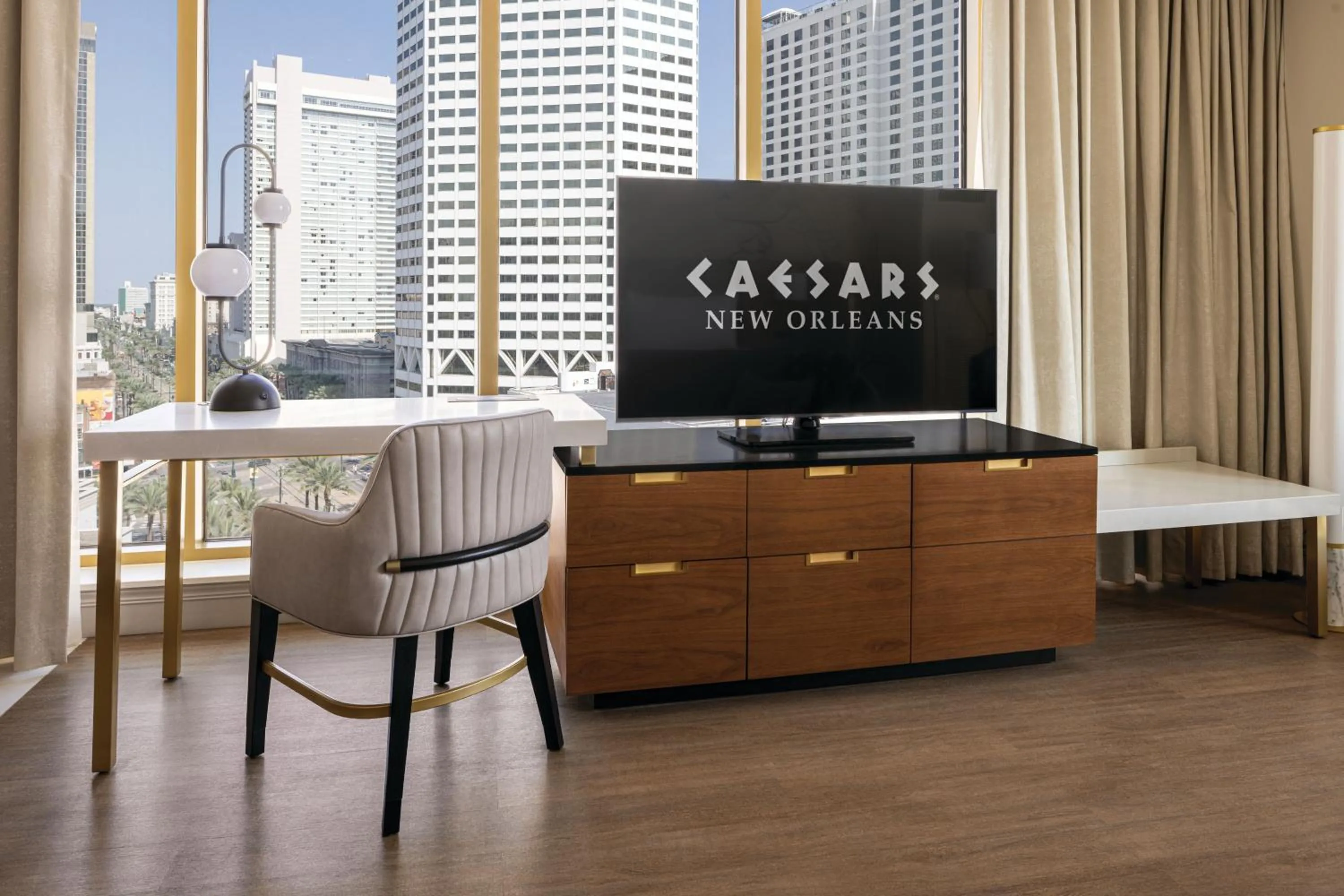 Living room in Caesars New Orleans, A Caesars Destination