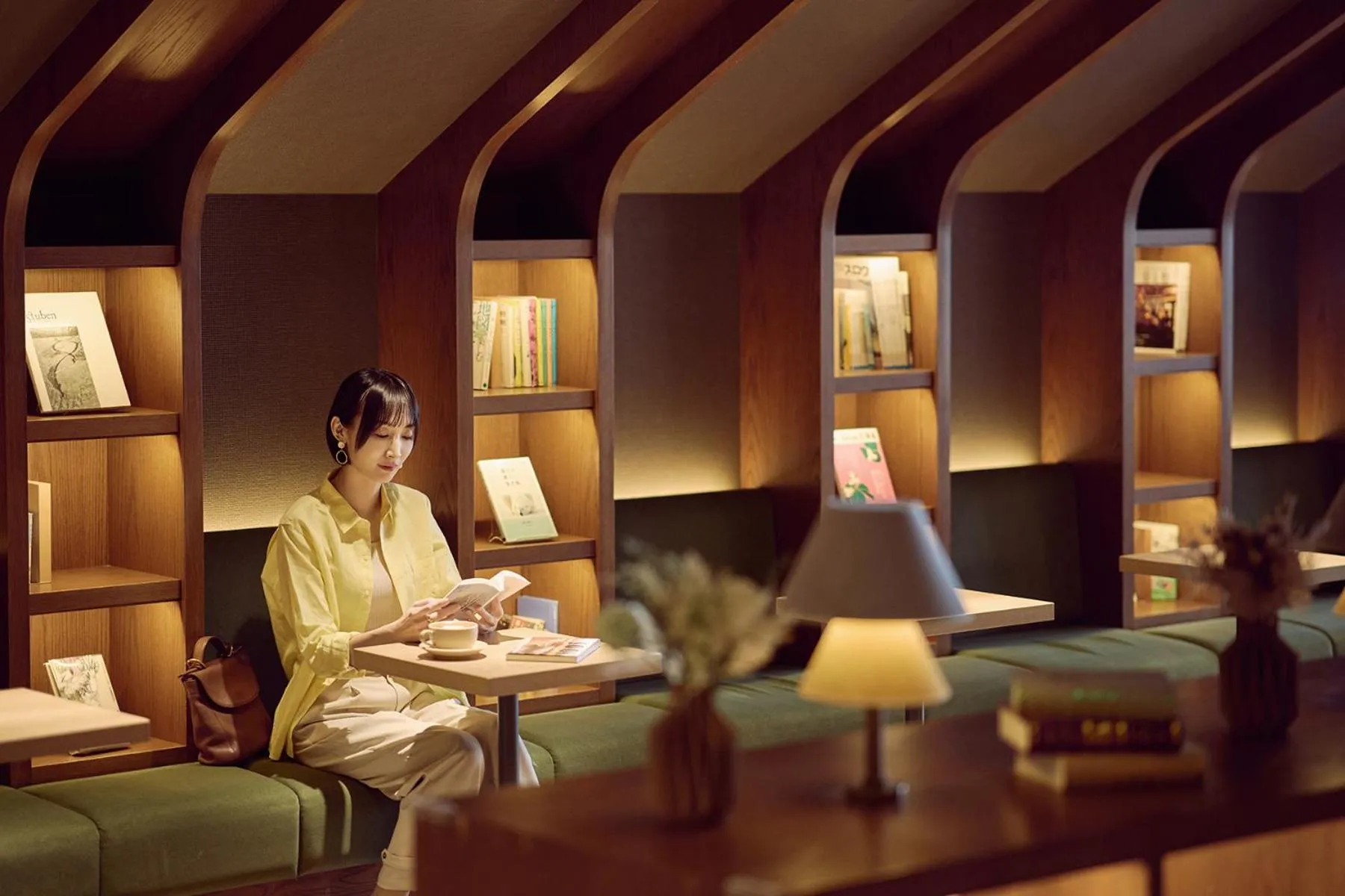 Lounge or bar in OMO7 Asahikawa by Hoshino Resorts