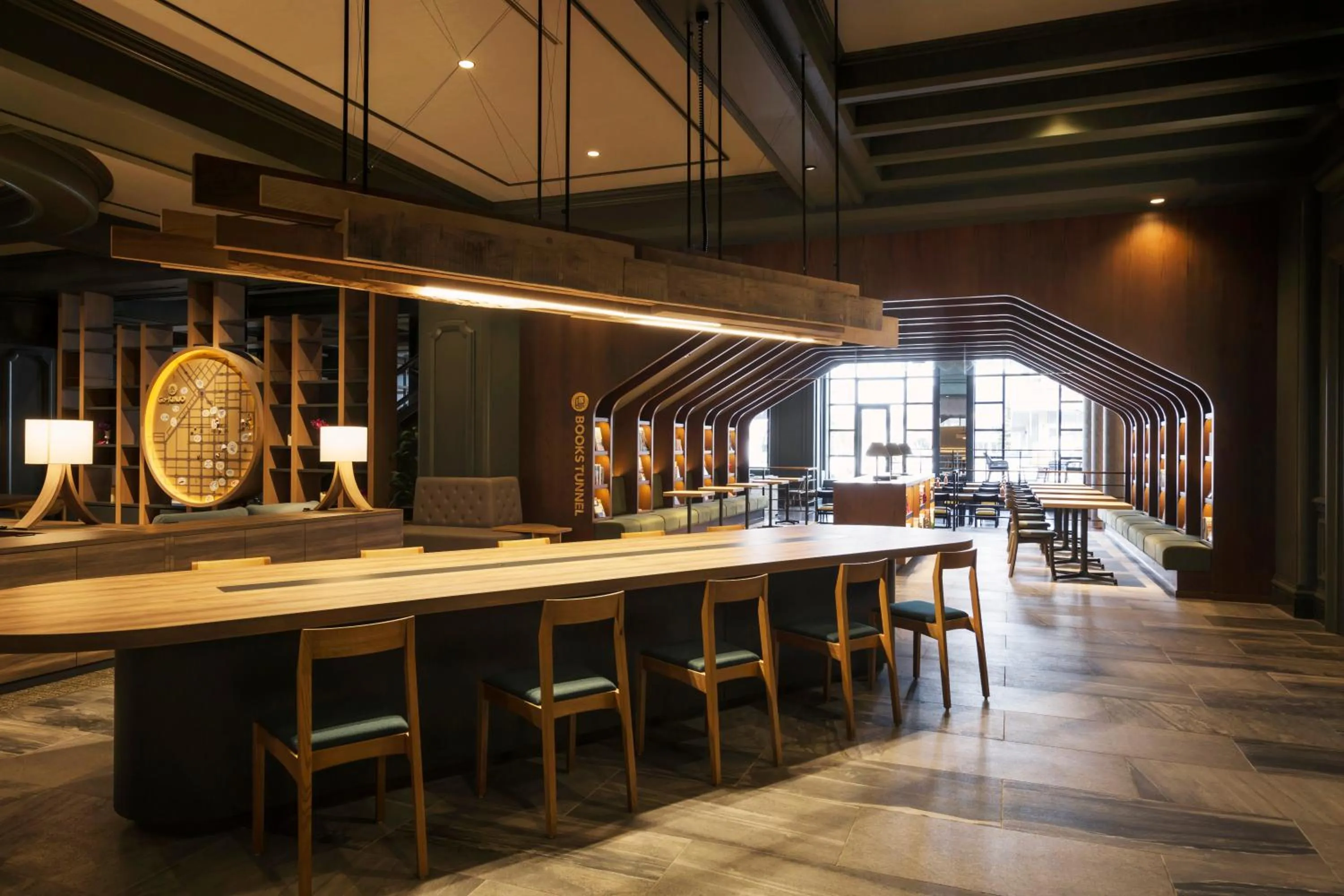 Lounge or bar in OMO7 Asahikawa by Hoshino Resorts