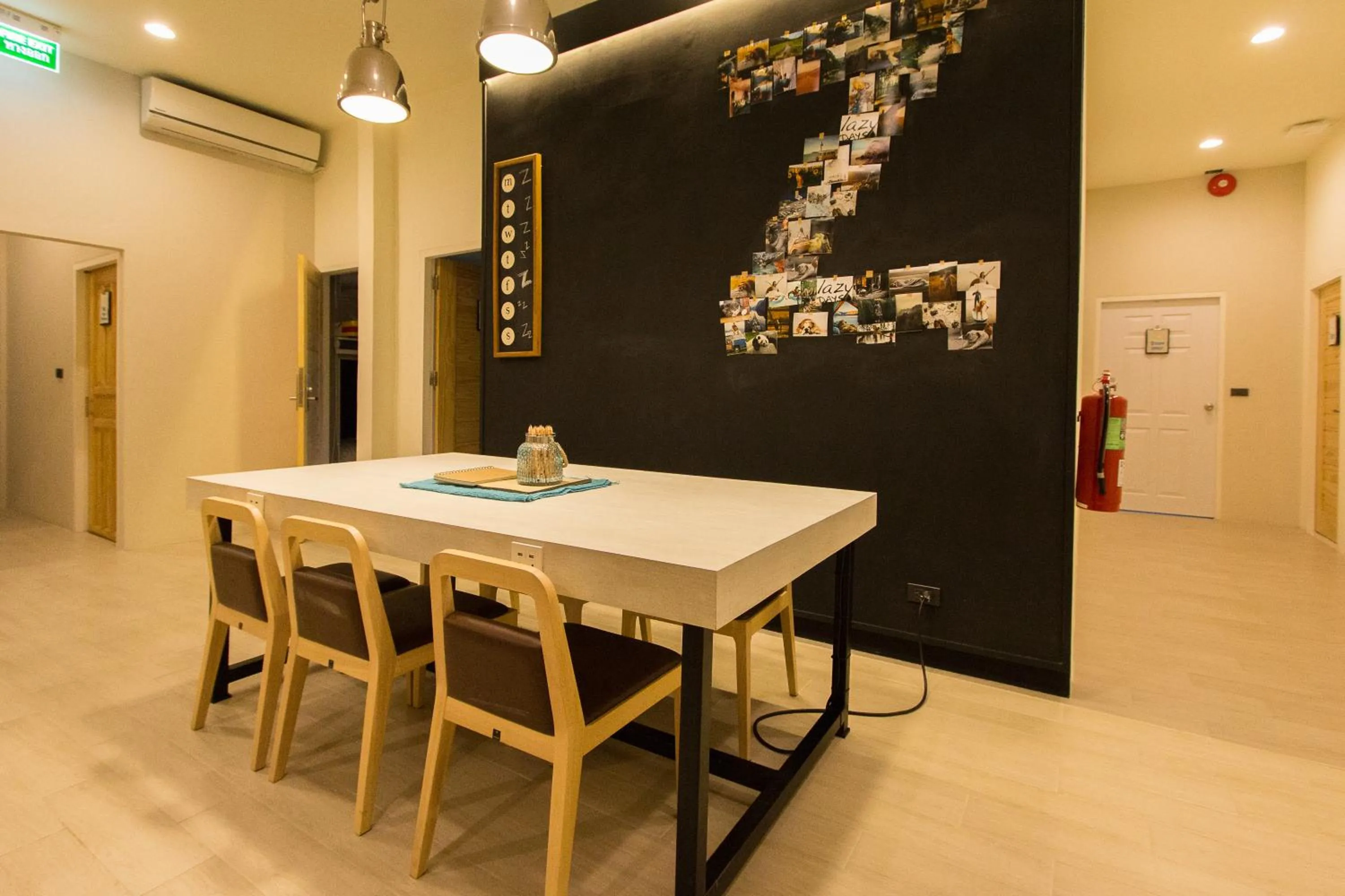 Seating area in Lazy Sunday hostel