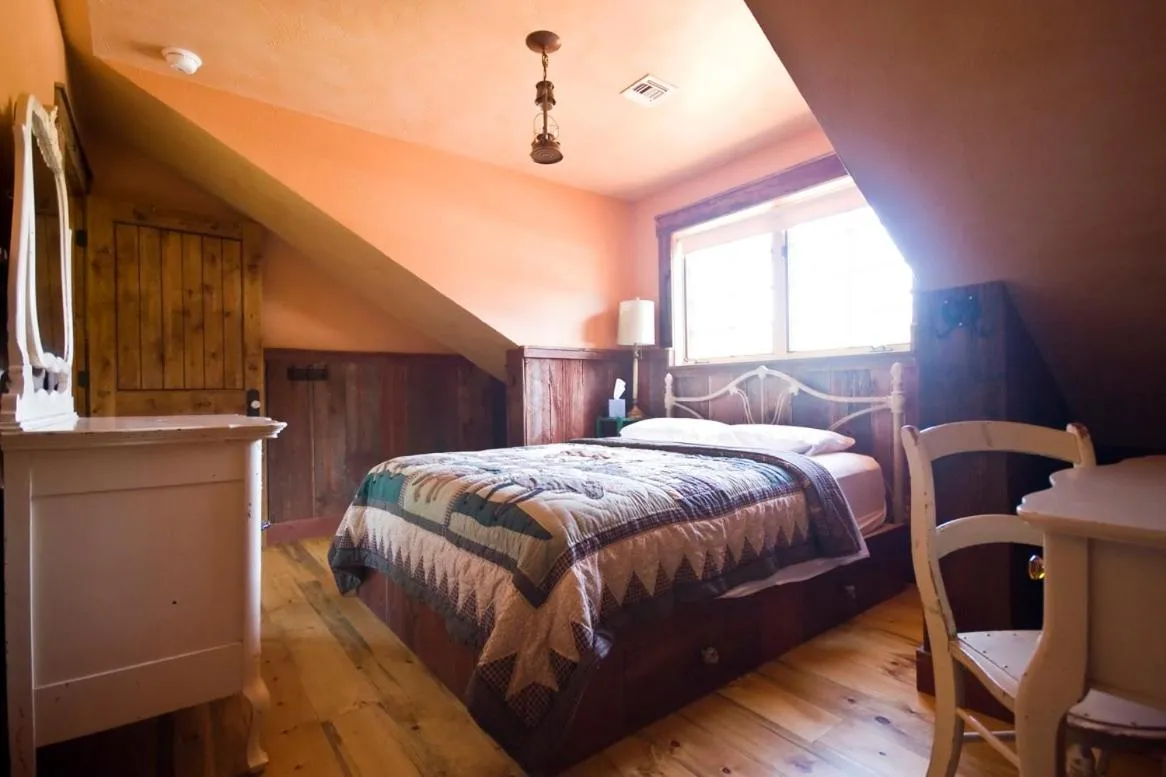 Bed in Schoolhouse Cabin