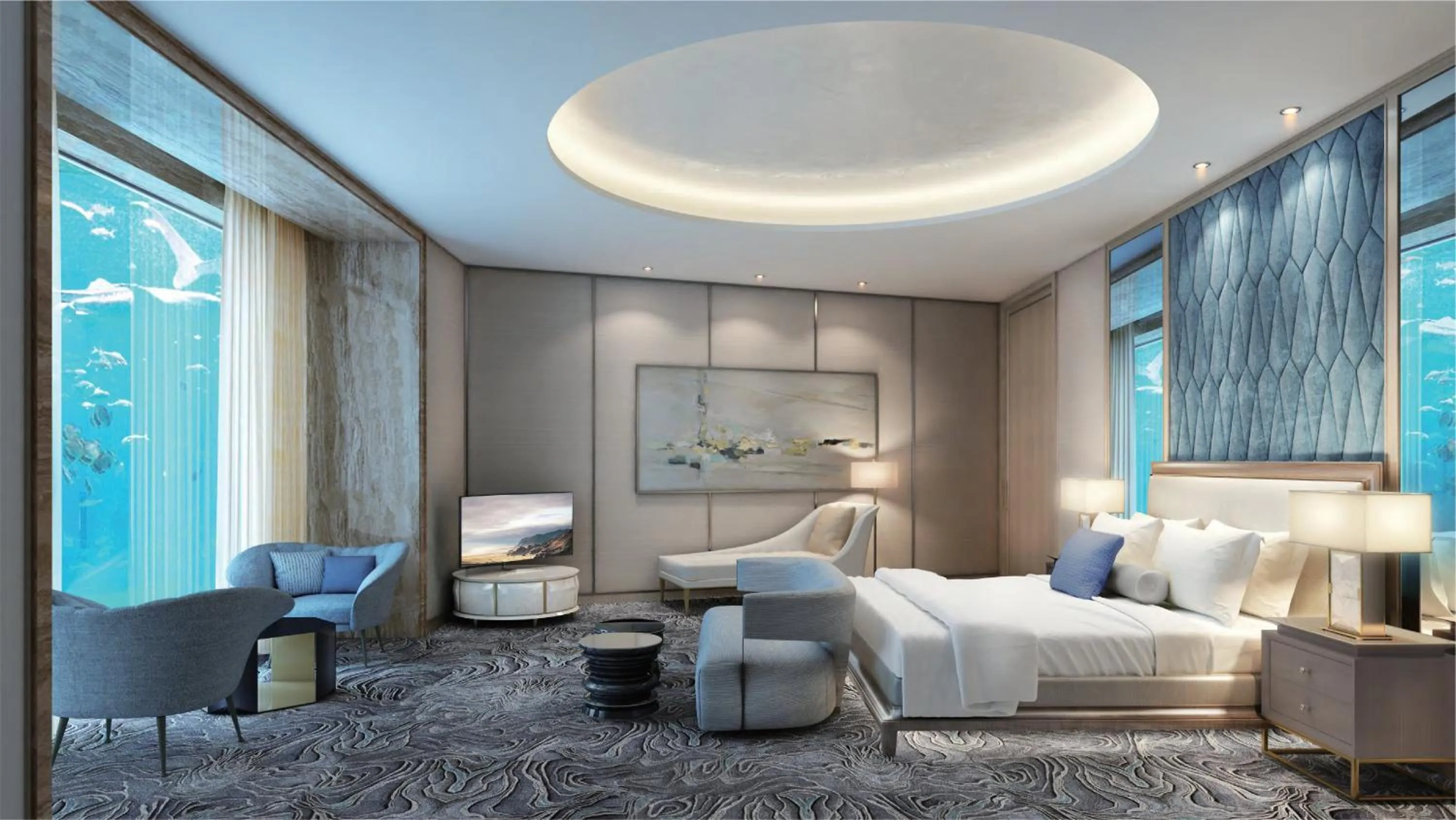 Photo of the whole room, Bed in Atlantis Sanya