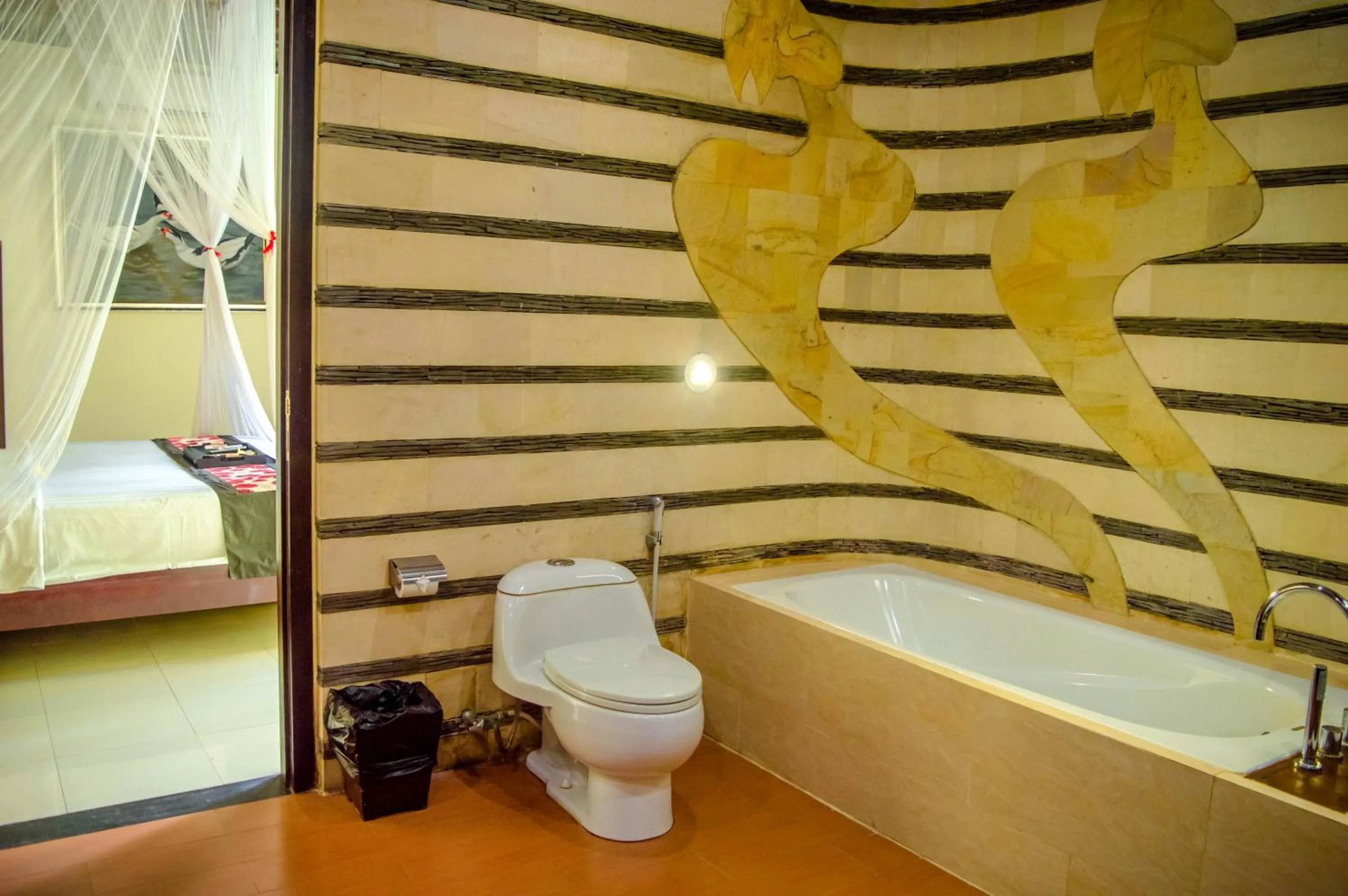 Shower, Bed in The Bali Dream Villa Seminyak