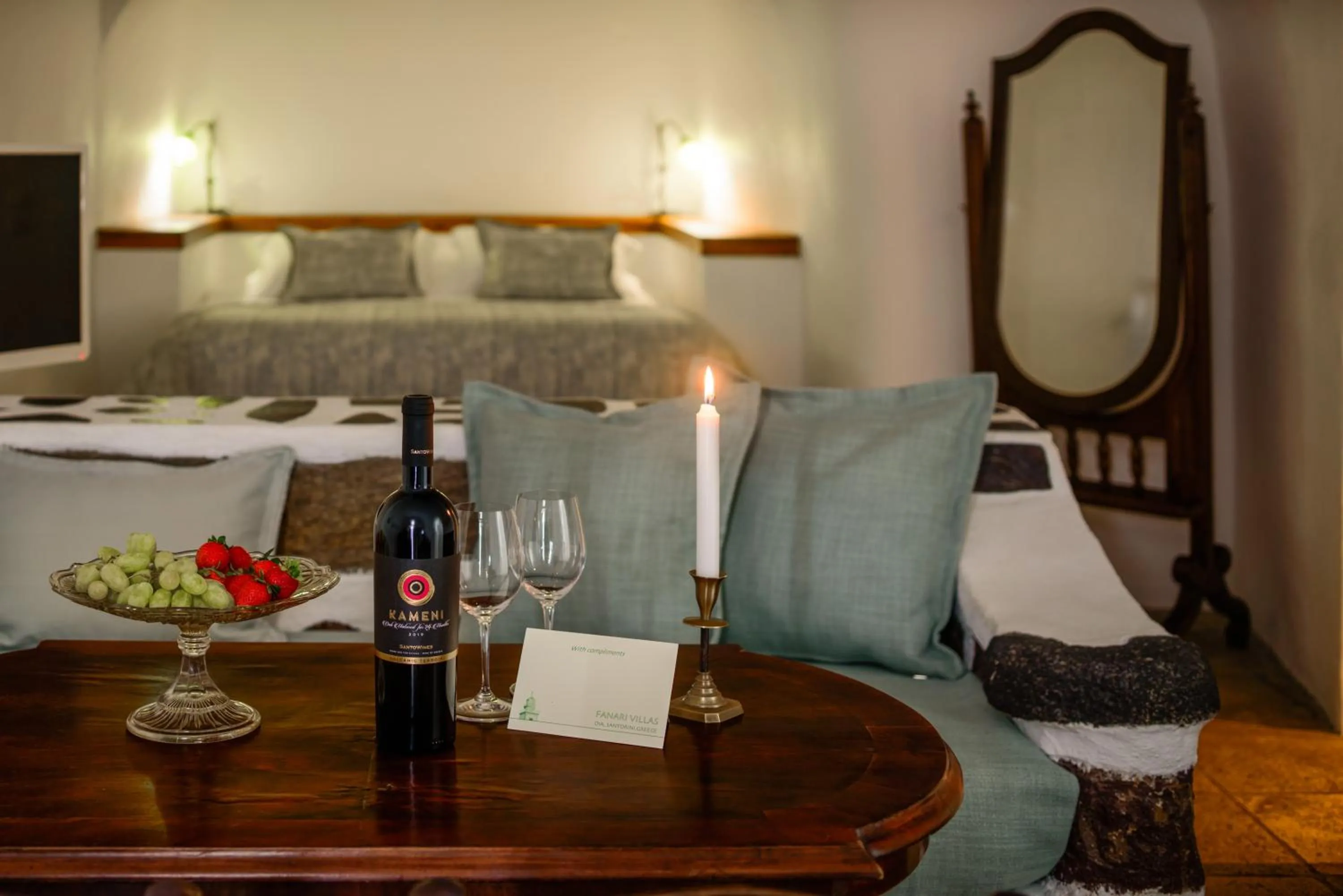 Bed in Fanari Villas