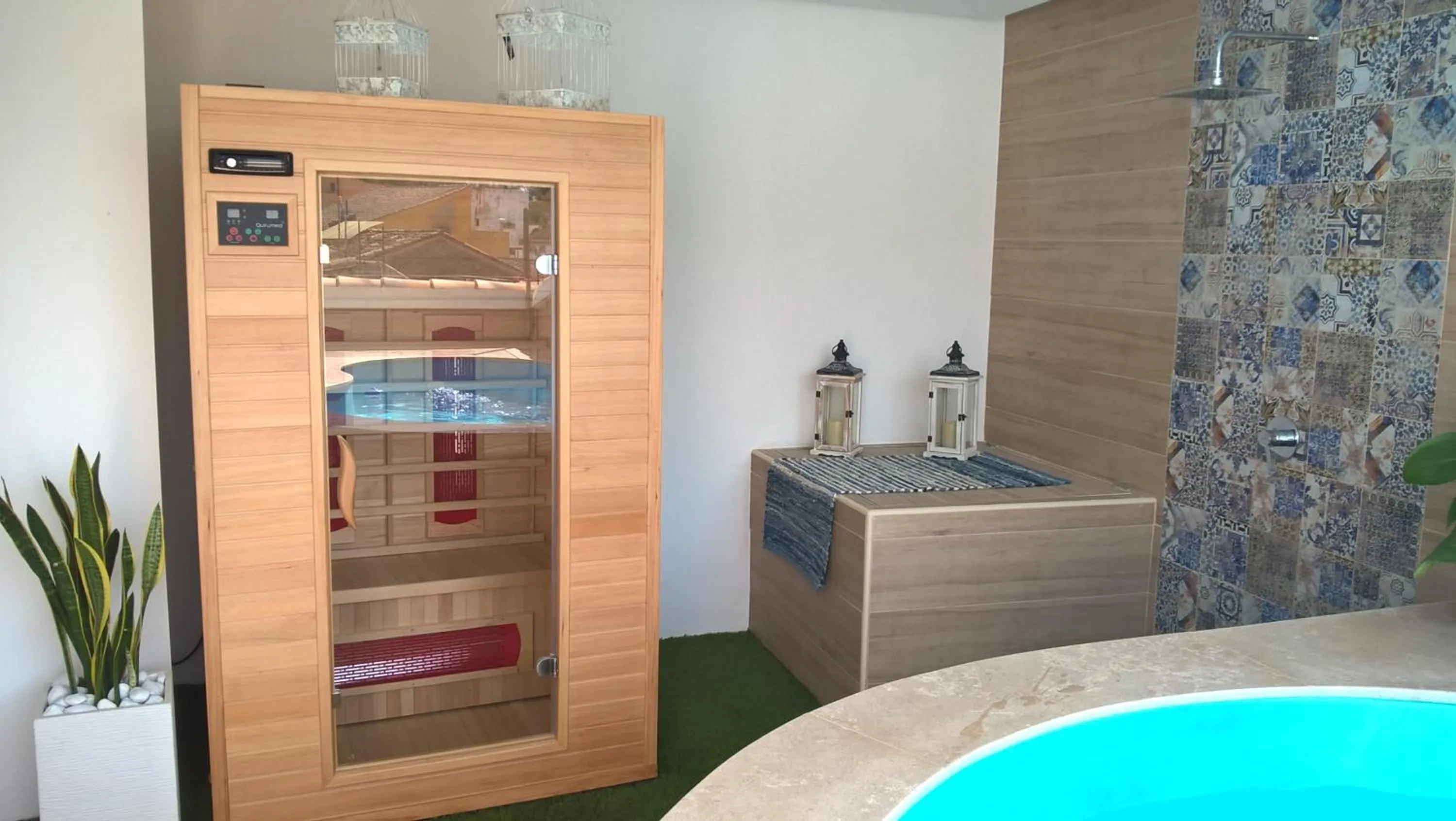 Sauna, Bed in Hotel La Sitja - Adults only
