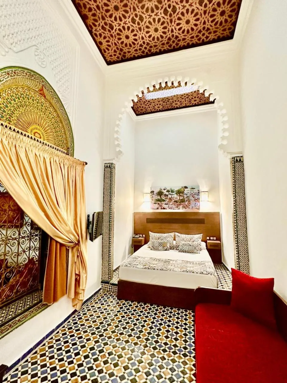 Bed in Riad EL Manantial,Dar Hajjaj,Patrimonio del SXIX