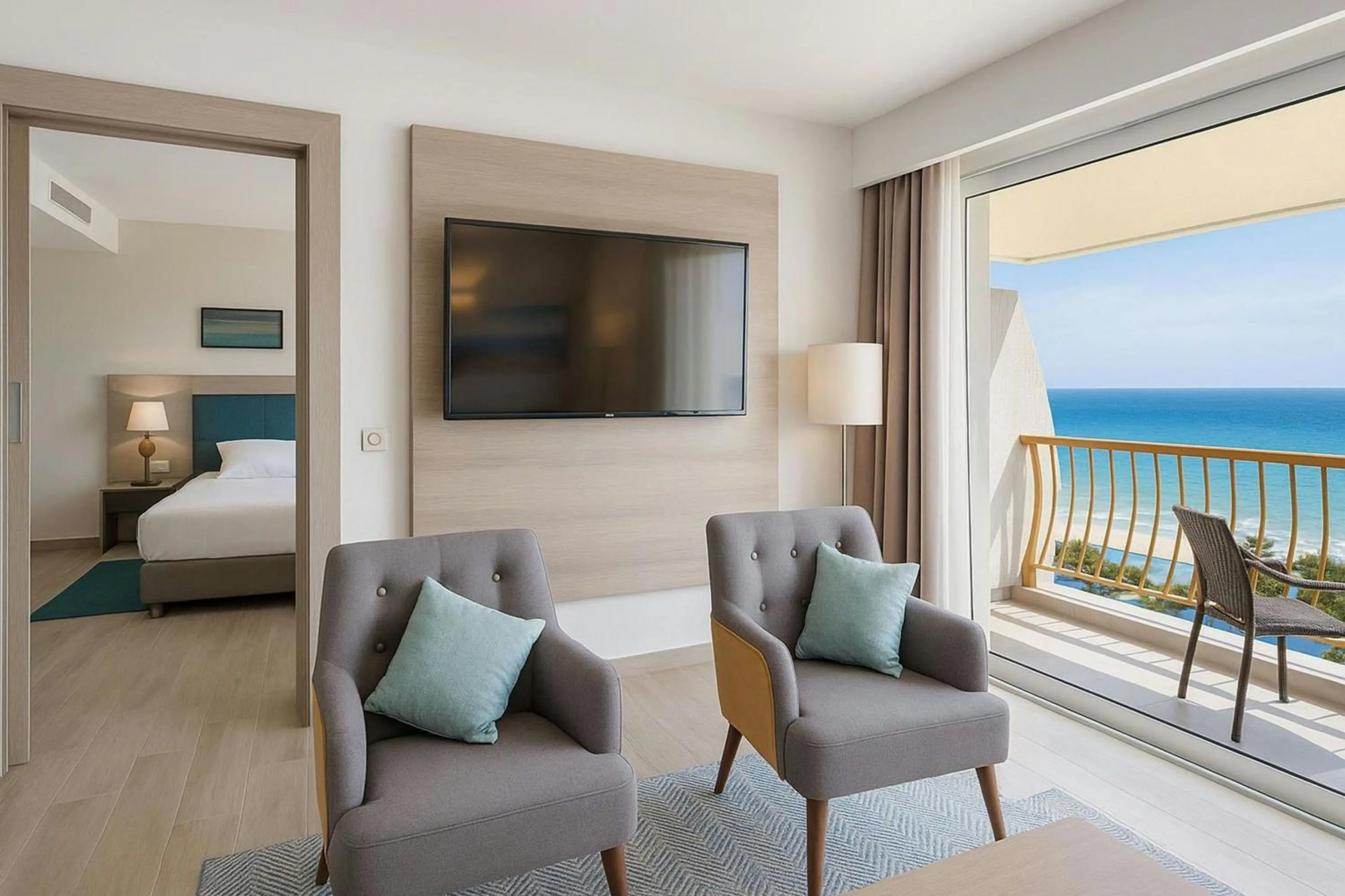 Photo of the whole room, Bed in Sousse Pearl Marriott Resort & Spa