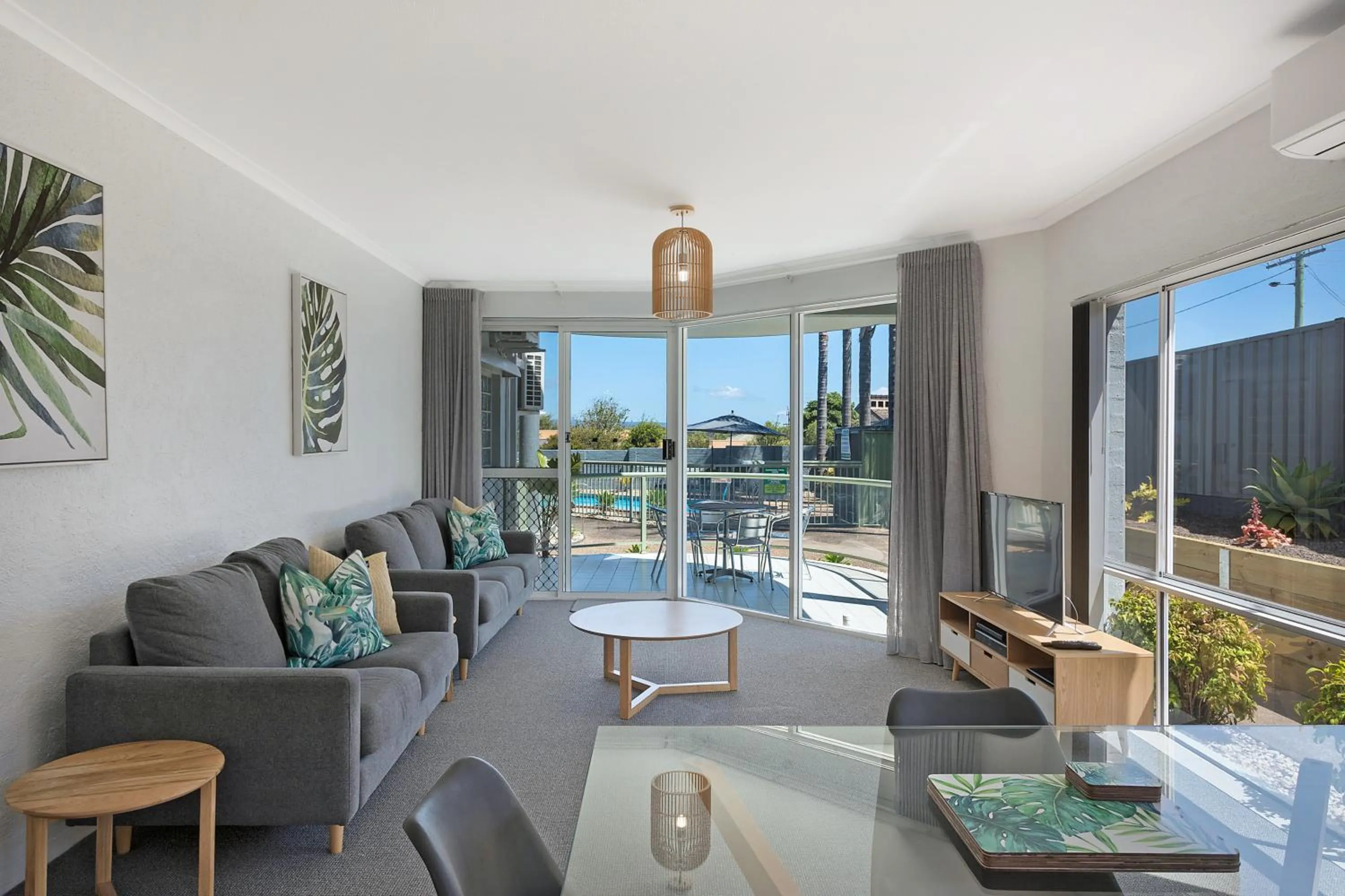 Living room in The Palms Apartments