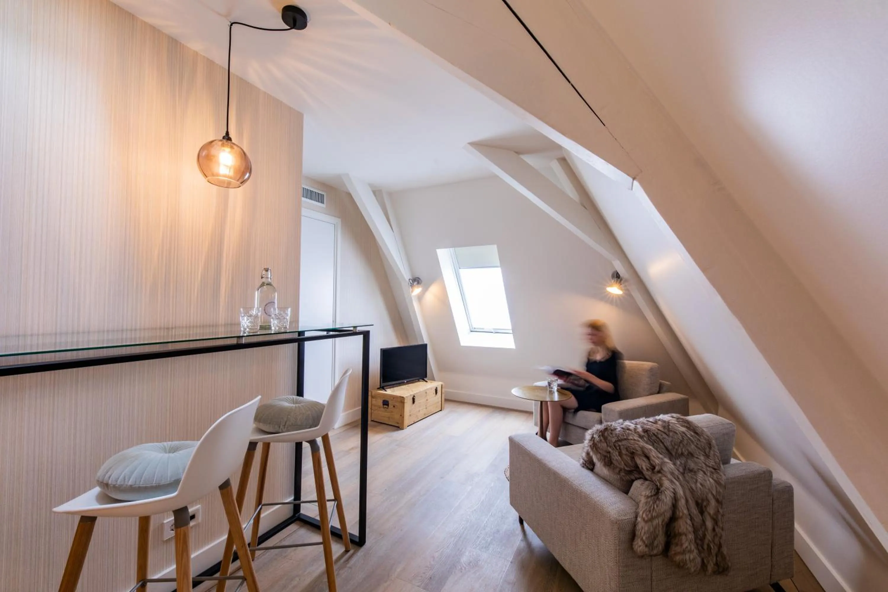 Seating area, Bed in Stadsvilla Mout Rotterdam-Schiedam