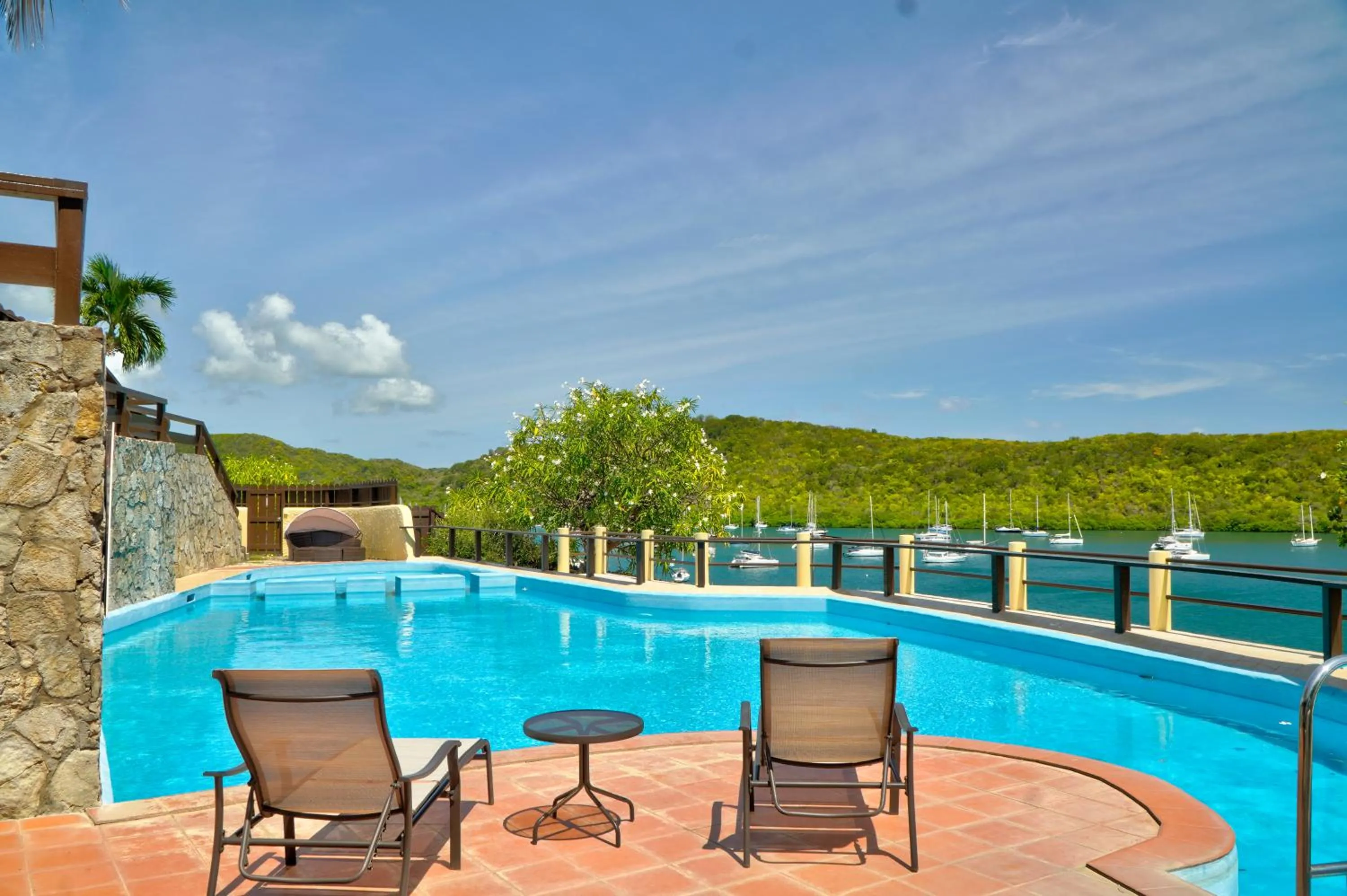 Pool view in Secret Harbour Boutique Hotel and Marina