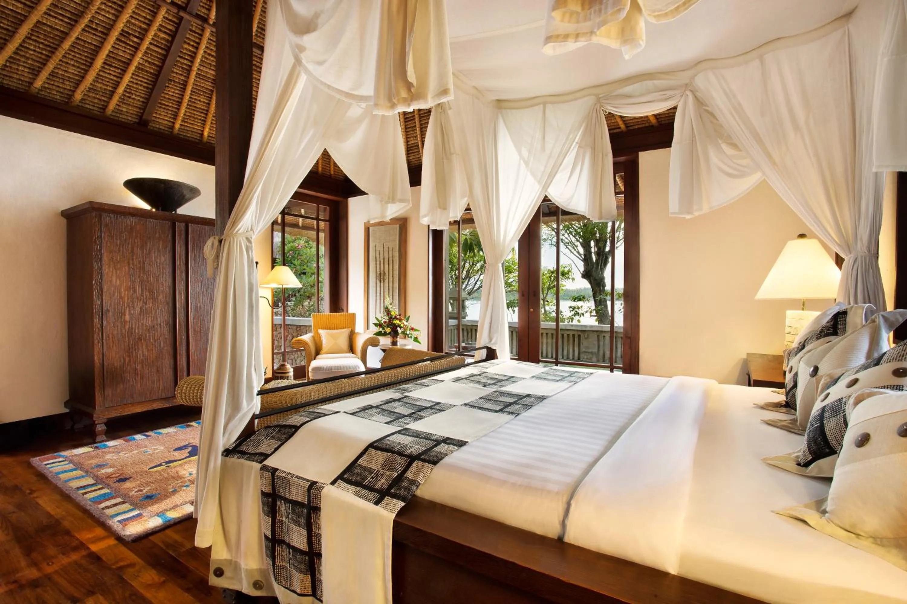 Bed in The Oberoi Beach Resort, Lombok