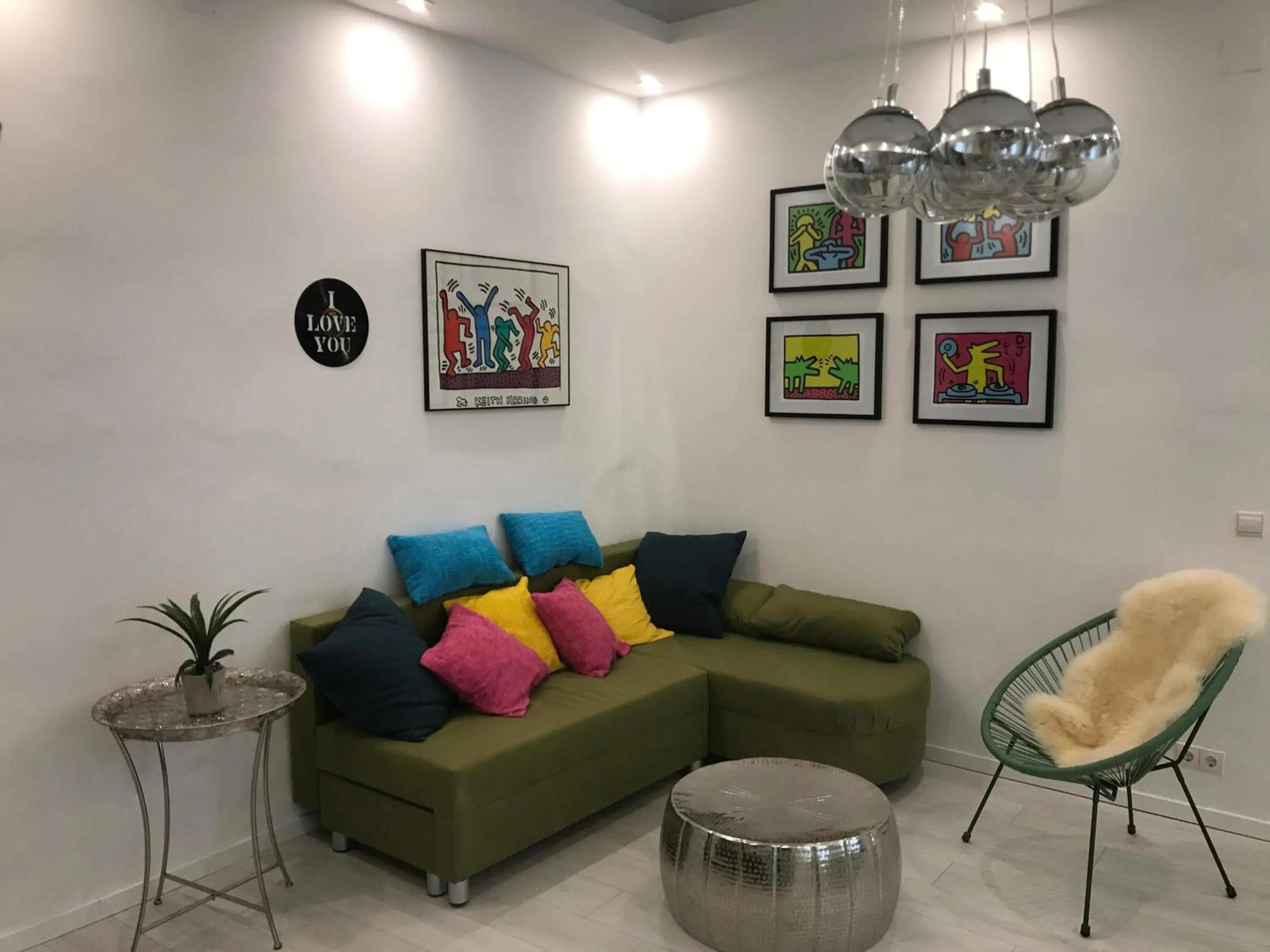 Living room in Modern City Apt, next to Metro