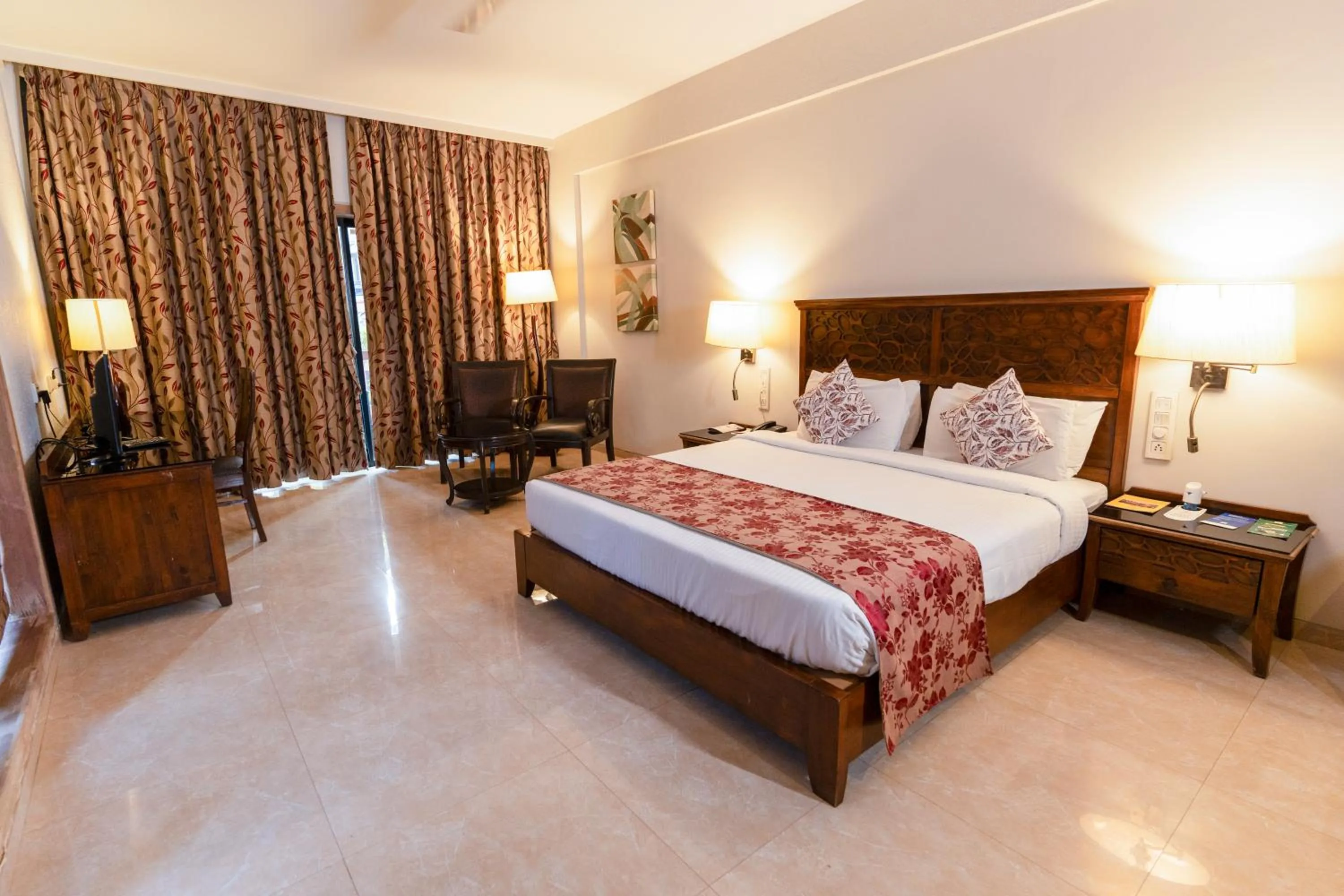 Bedroom, Bed in Neelam's The Grand Hotel Goa