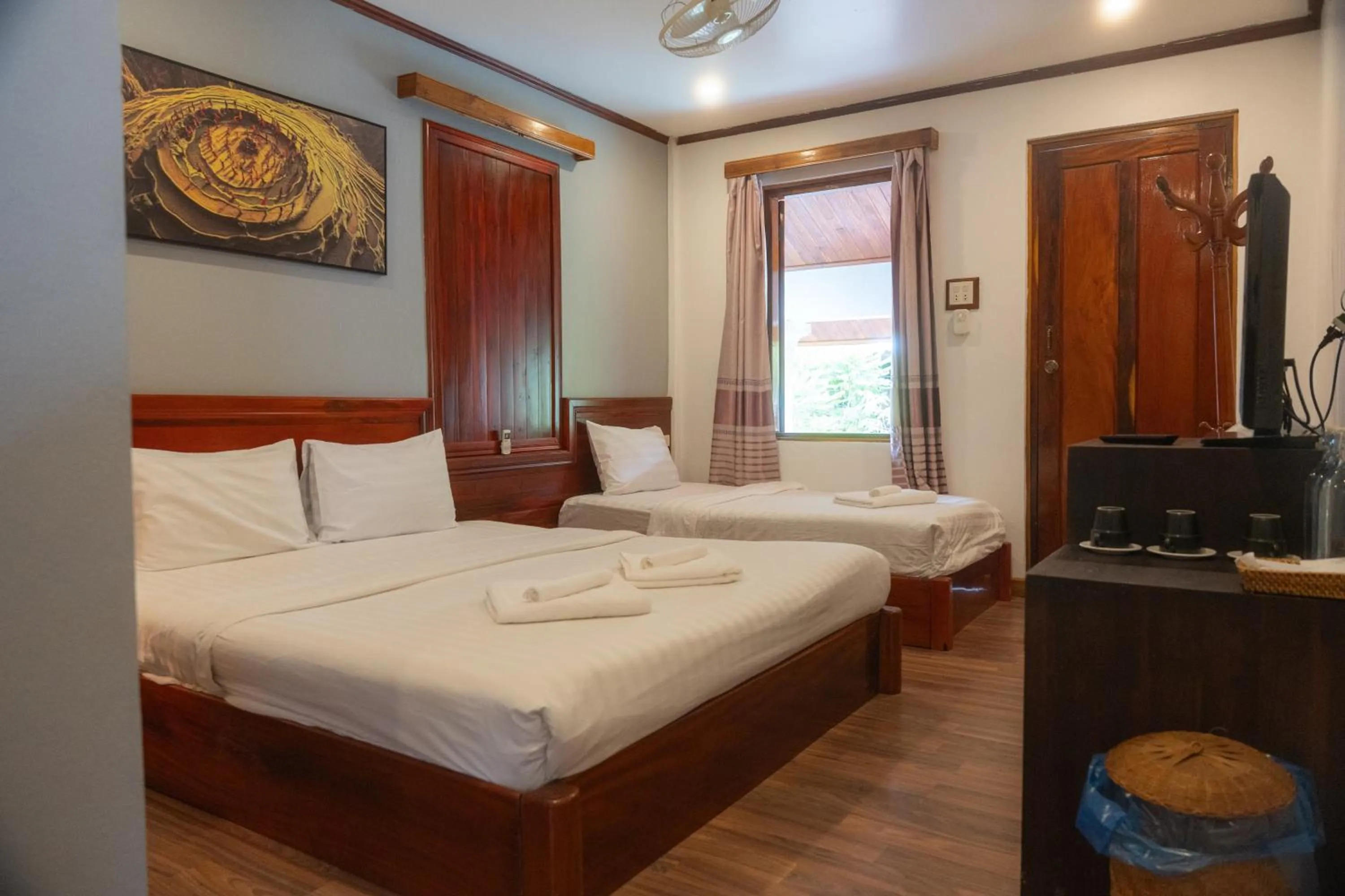 Bed in Villa Namkhan River