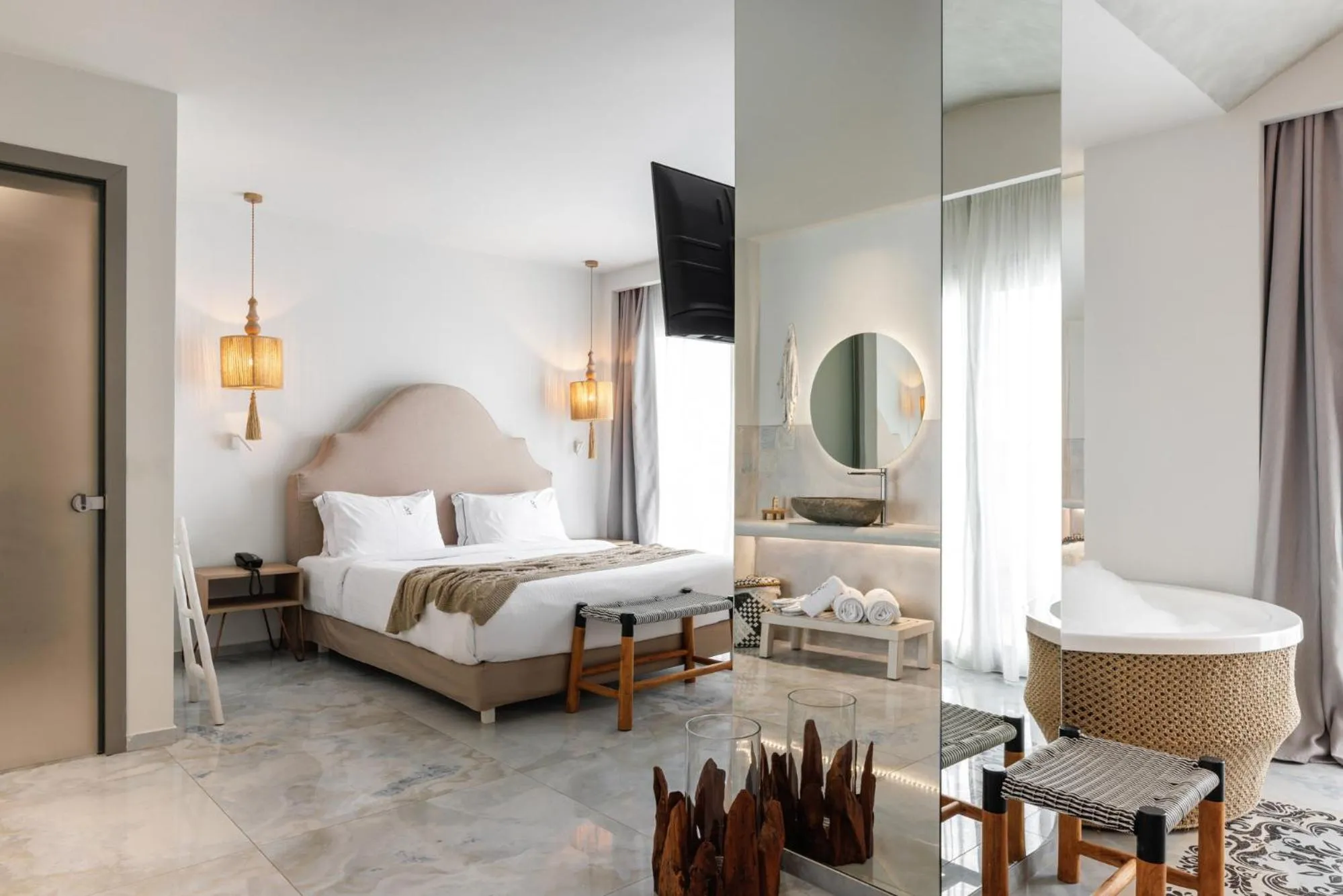 Bed in Blue Carpet Luxury Suites