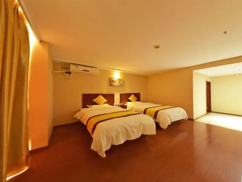 Bed in GreenTree Inn Shanghai Songjiang District Yanshou road Li ta Express Hotel