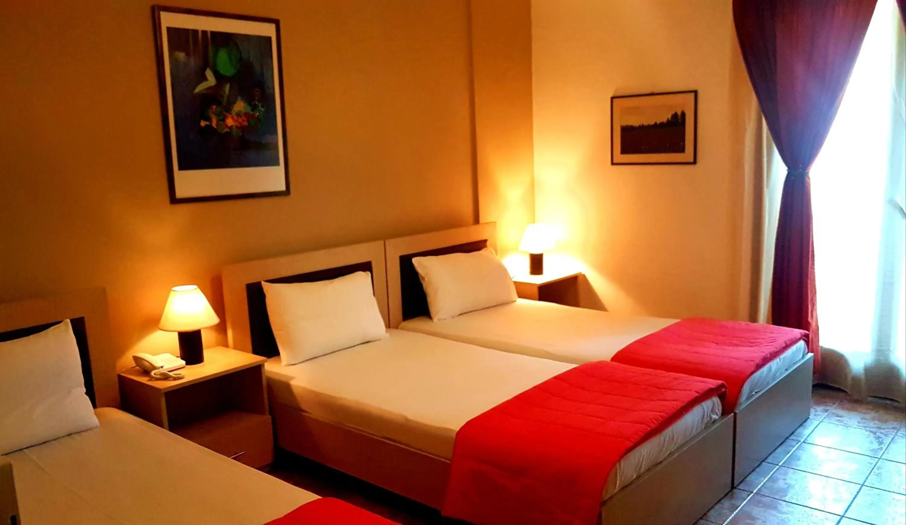 Bed in Hotel Odysseas