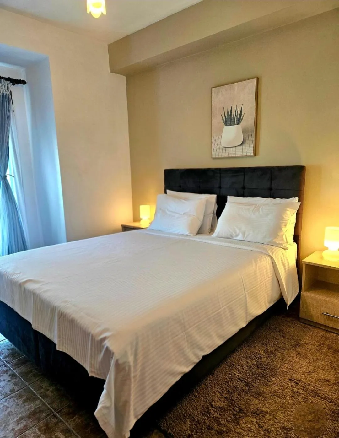 Bed in Hotel Odysseas